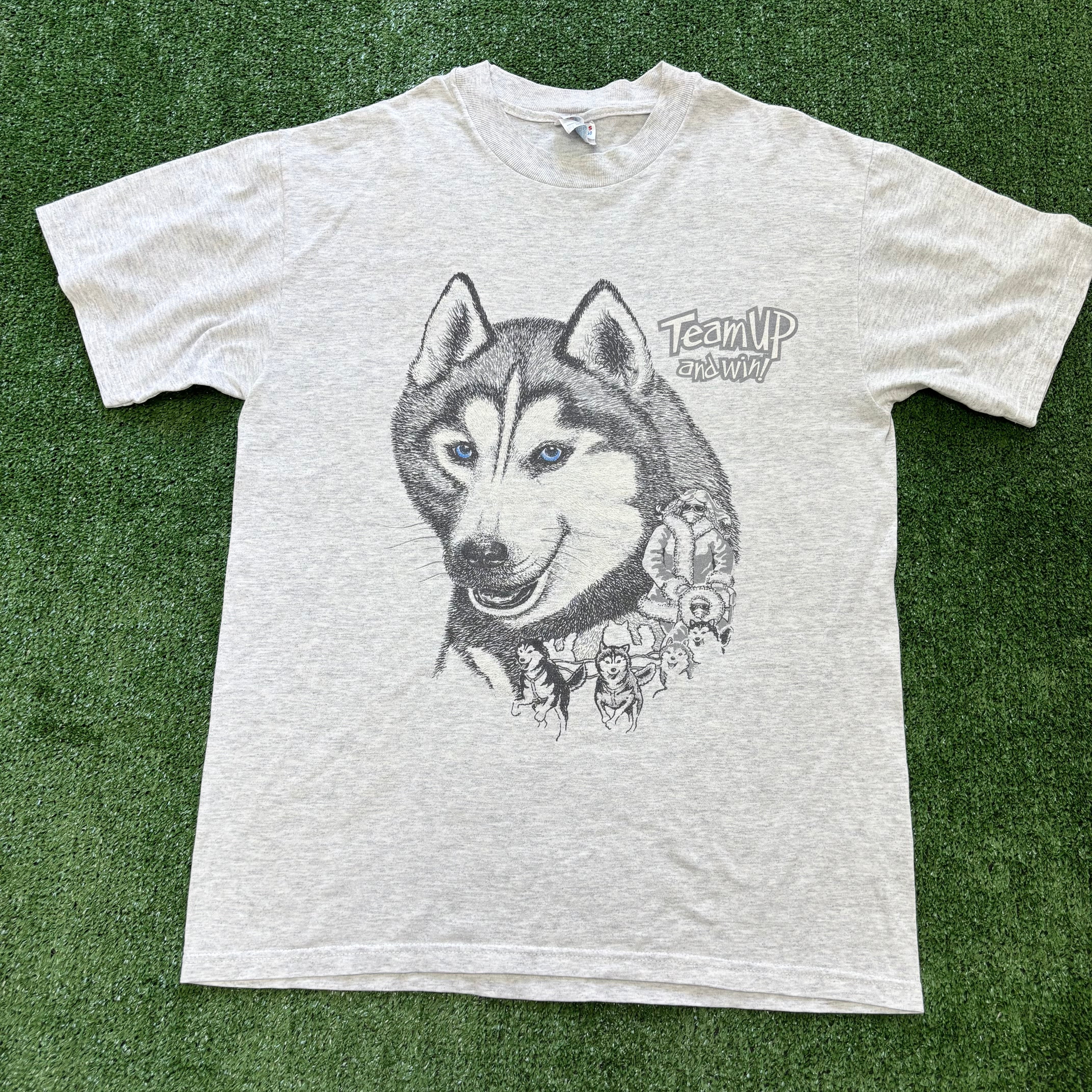 Vintage T Shirt Mens Medium Grey Graphic Print 00s Wolves (E)