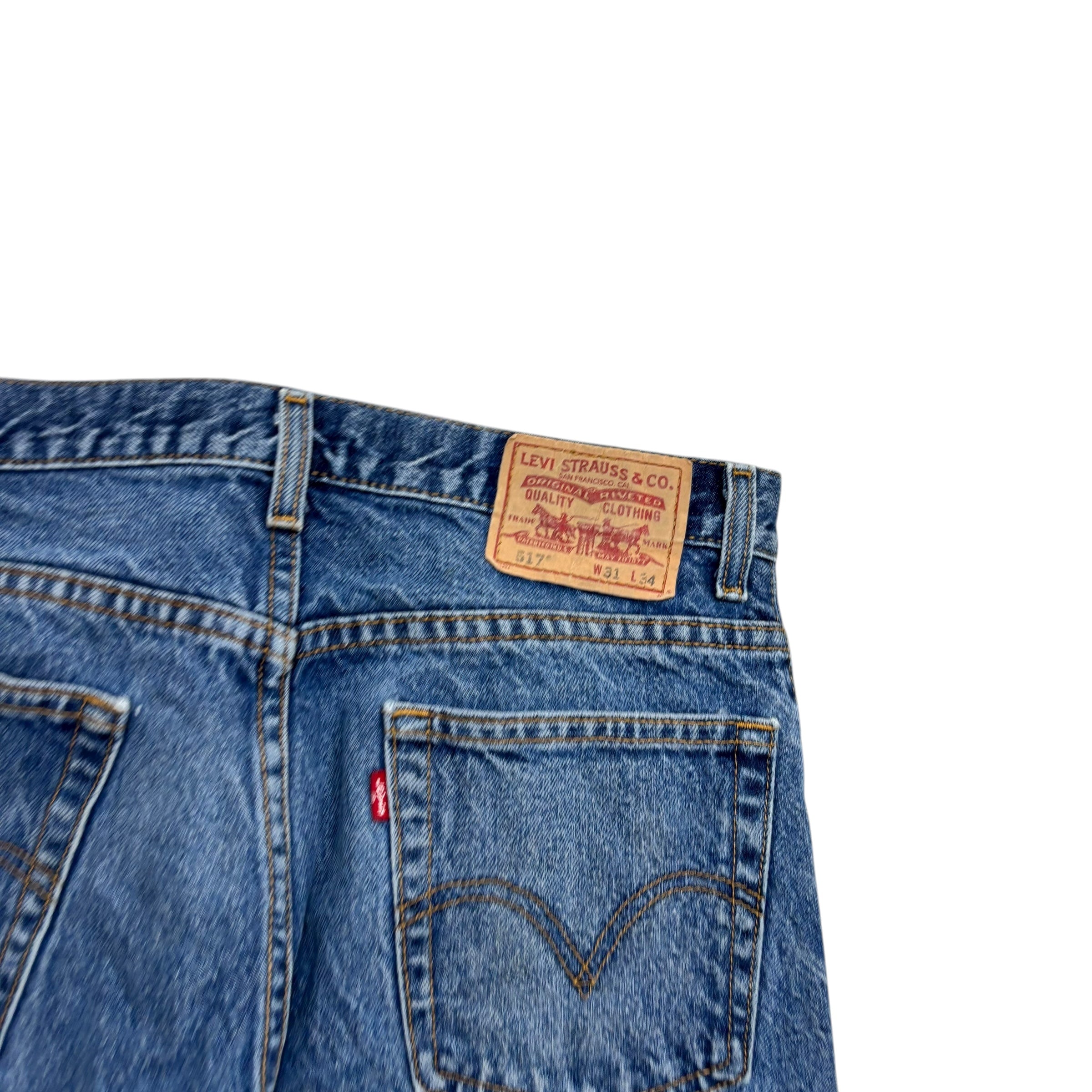 Levis 517 Jeans W31 L34 Mens Mid Blue Regular Bootcut Fit Vintage Denim