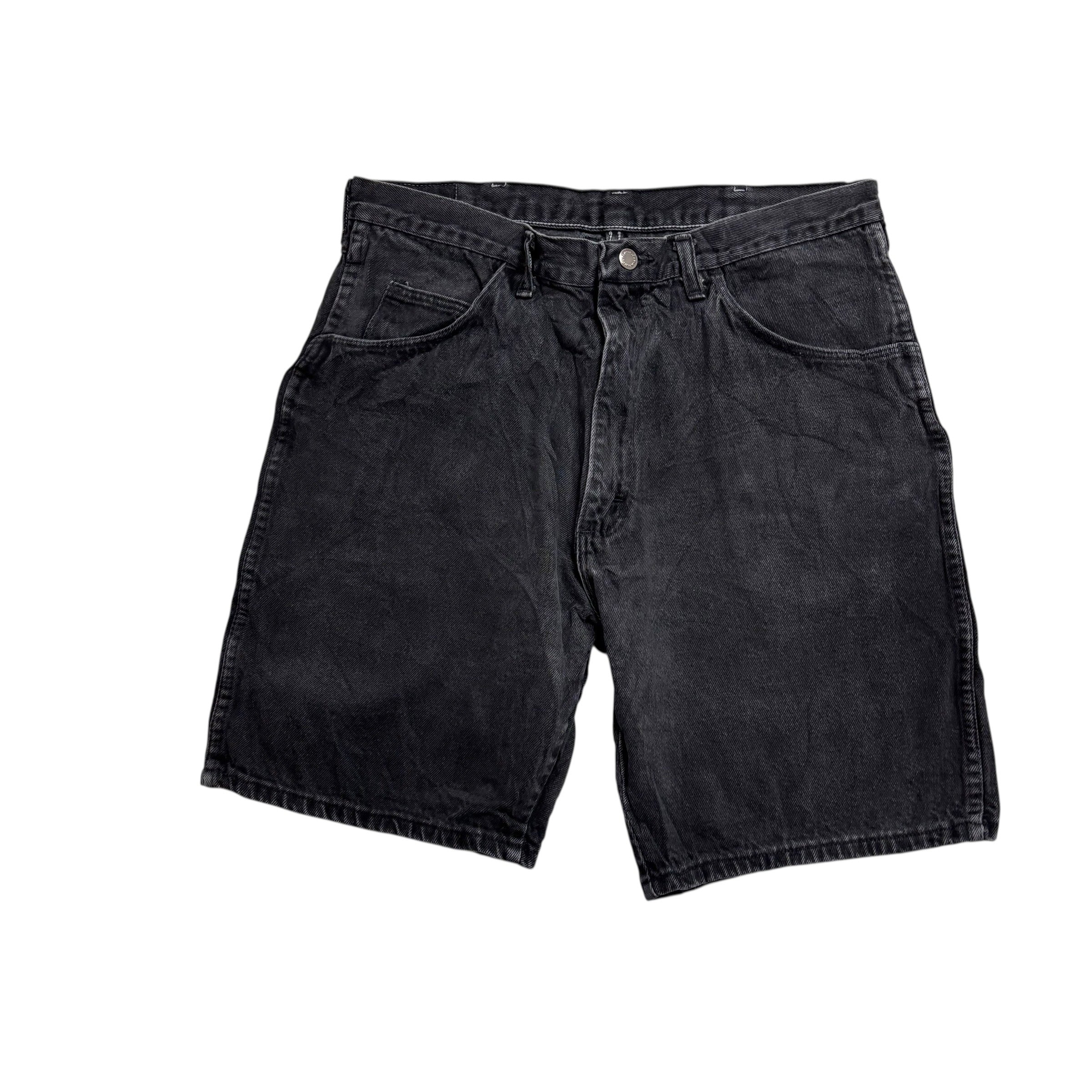 Vintage Wrangler Baggy Jorts W34 Mens Denim Shorts Black Relaxed Fit (E)