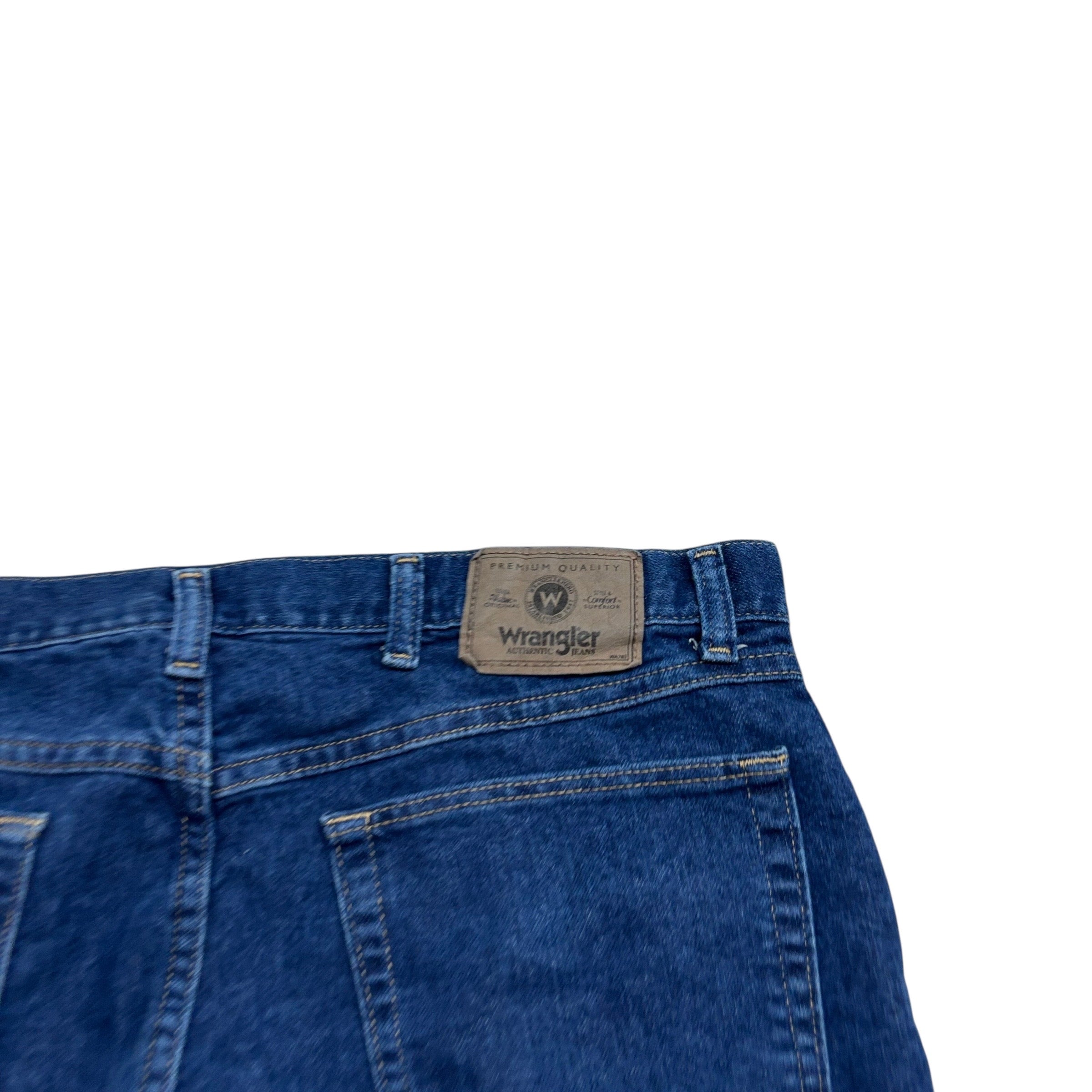 Wrangler Jeans W35 L30 Mens Dark Blue Regular Straight Fit Denim (E)