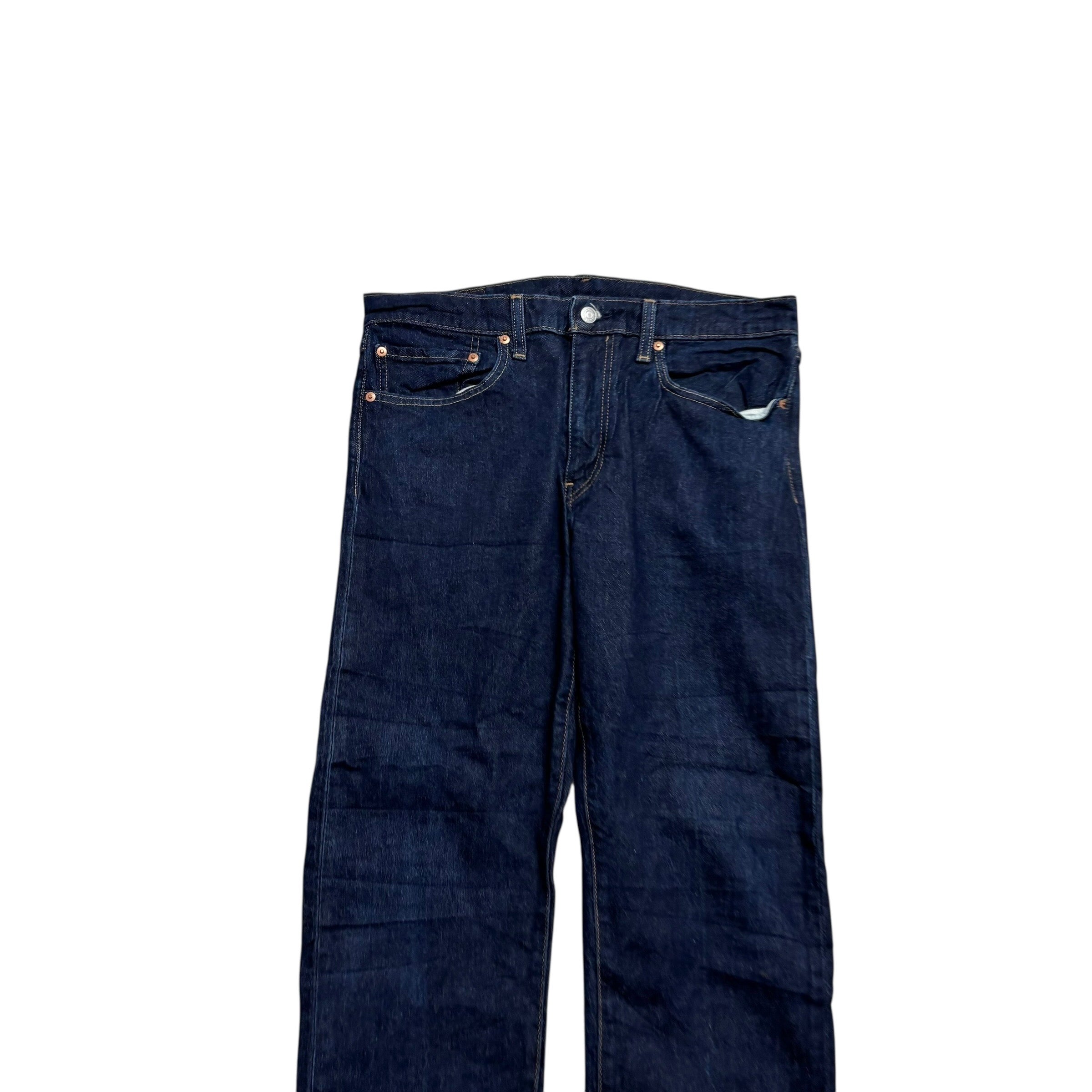 Levis 502 Jeans W34 L31 Mens Dark Blue Regular Tapered Fit Stretch Denim (E)