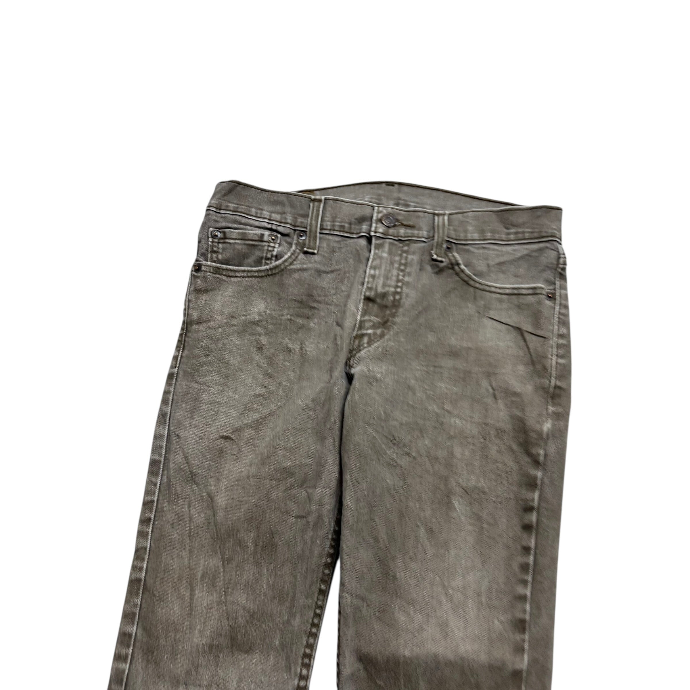 Levis 511 Jeans W30 L30 Mens Green Waxed Slim Fit Stretch Denim (E)