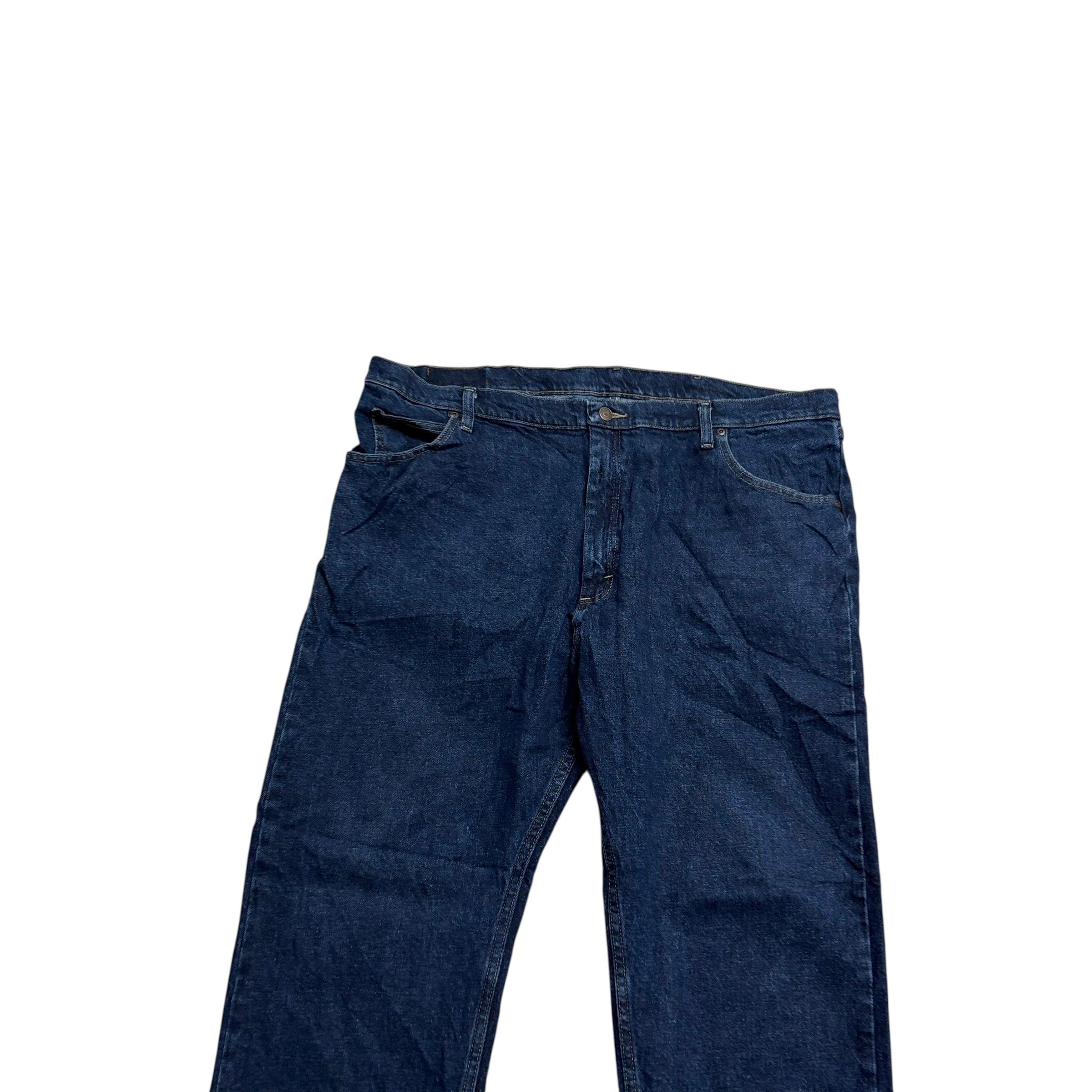 Wrangler Jeans W42 L30 Mens Dark Blue Regular Straight Fit Stretch Denim (E)