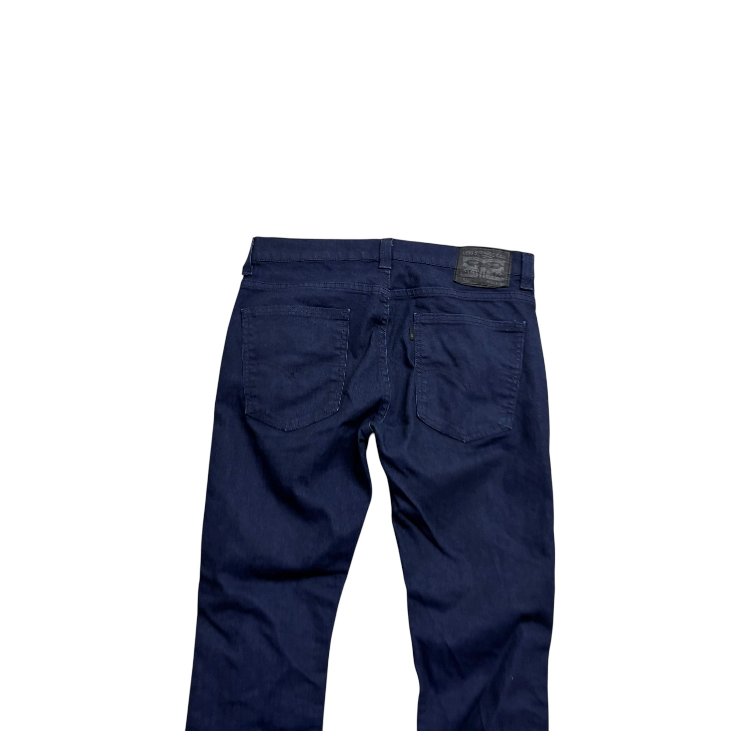Levis 510 Jeans W34 L30 Mens Navy Blue Skinny Fit Stretch Denim (E)