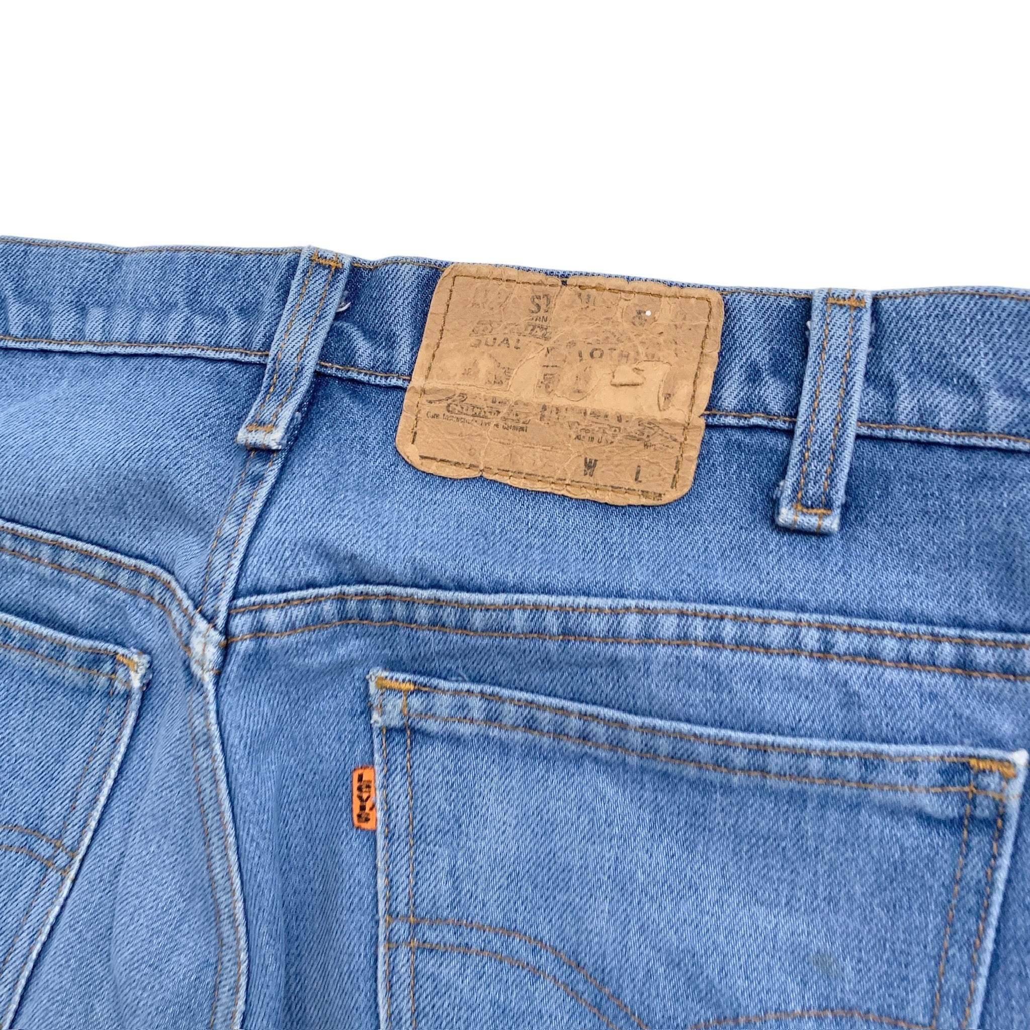 Levis 505 Jeans W31 L32 Mens Mid Blue Regular Straight Orange Tab 80s USA Made