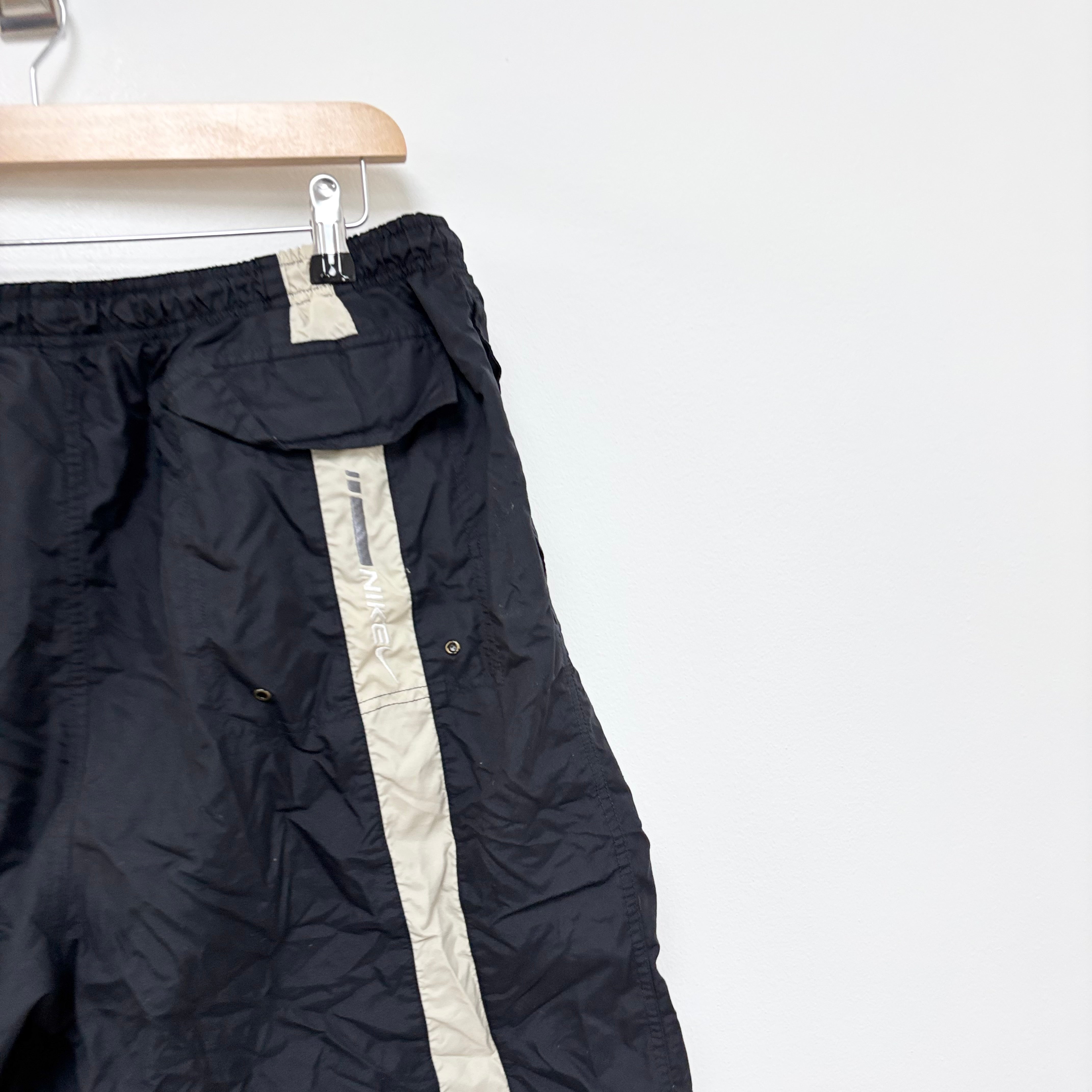 Nike Swimming Shorts Mens Large Black Vintage Surf Beach Swim (E)