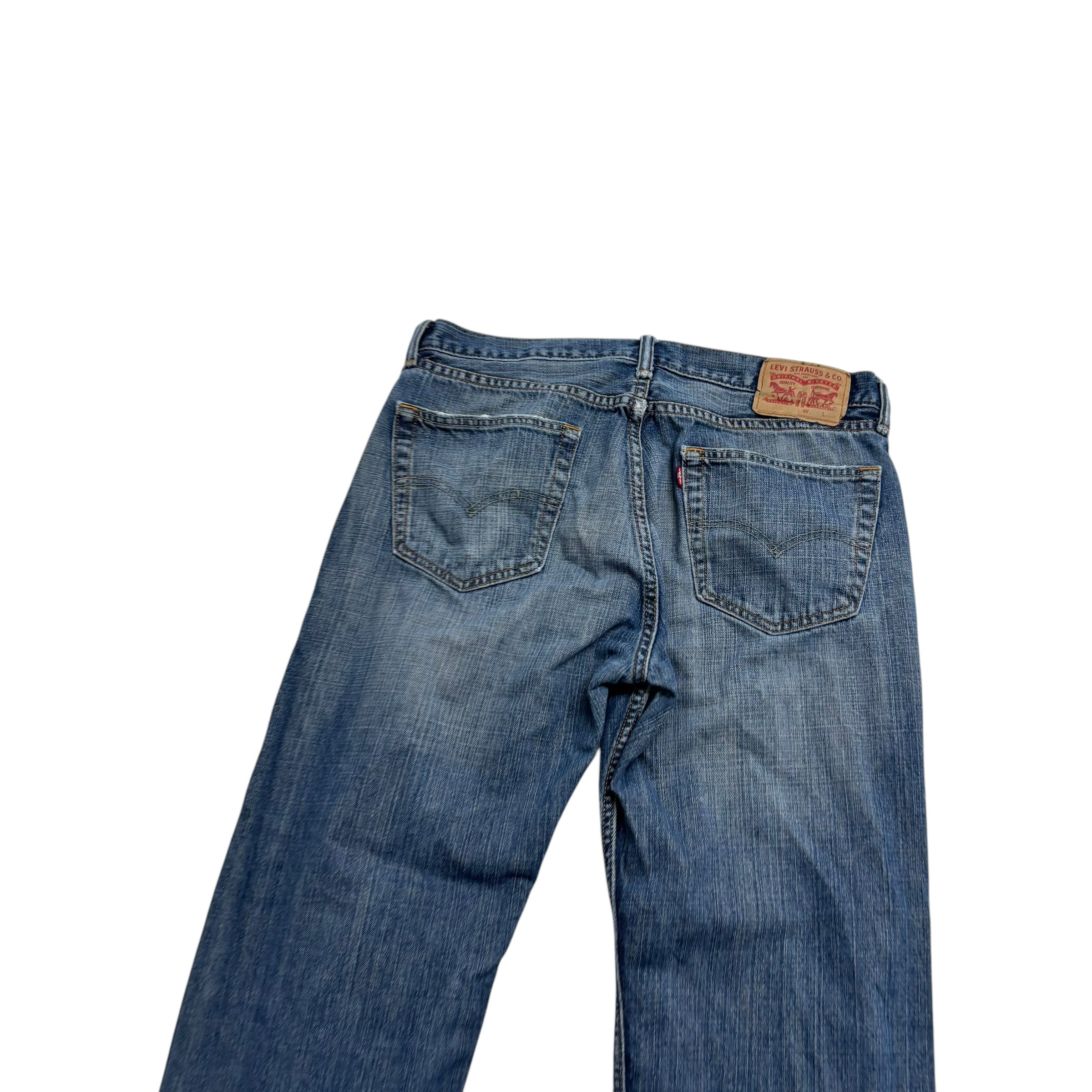 Levis 505 Jeans W34 L31 Mens Mid Blue Regular Straight Fit Denim