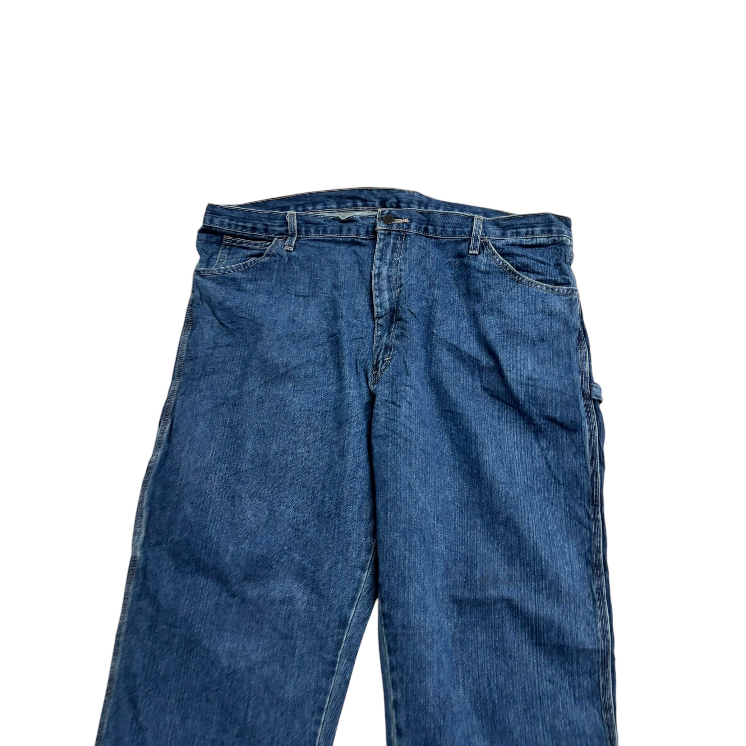 Dickies Carpenter Jeans W42 L32 Mens Mid Blue Relaxed Straight Fit Pants