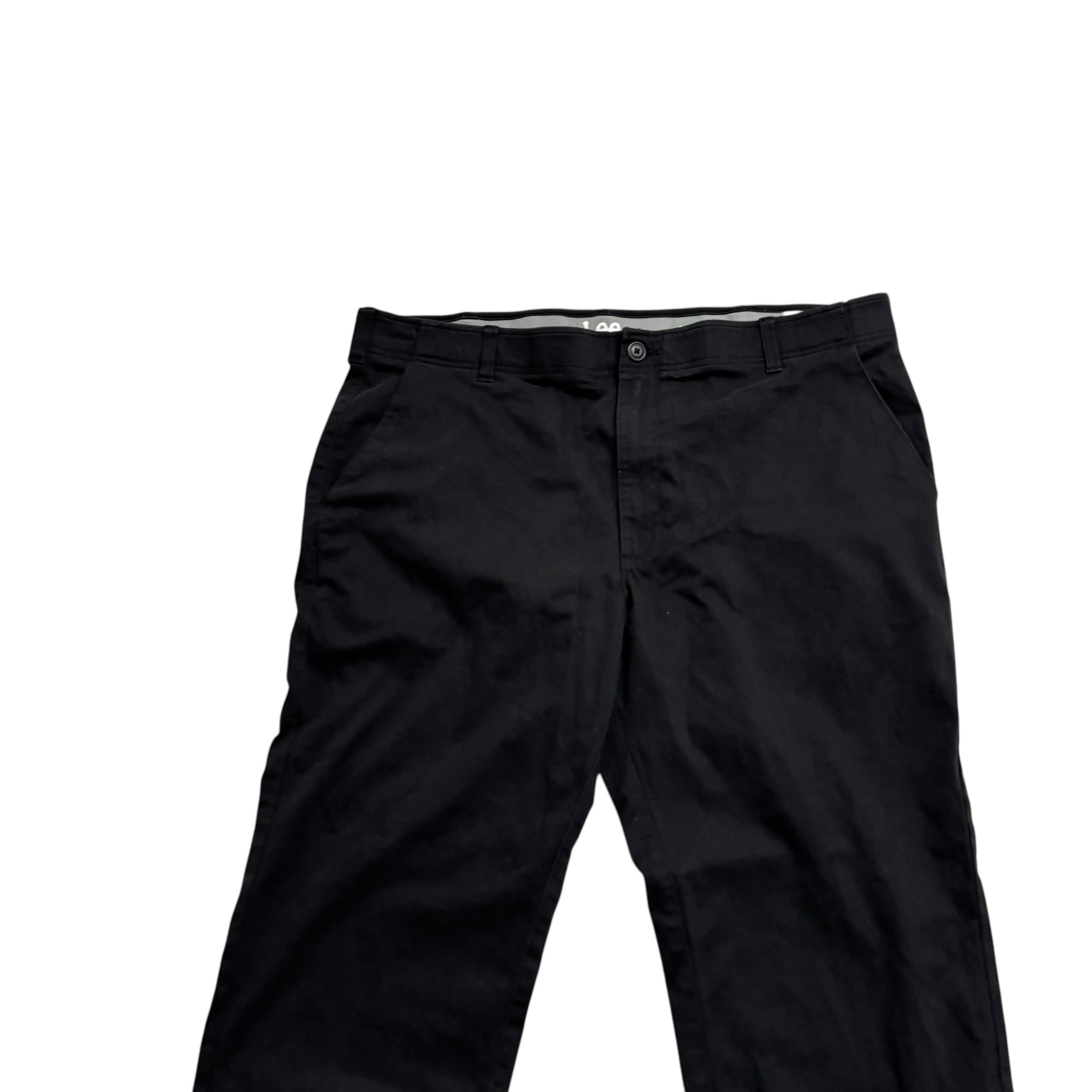 Lee Trousers W42 L32 Mens Black Regular Straight Fit Stretch Pants (E)