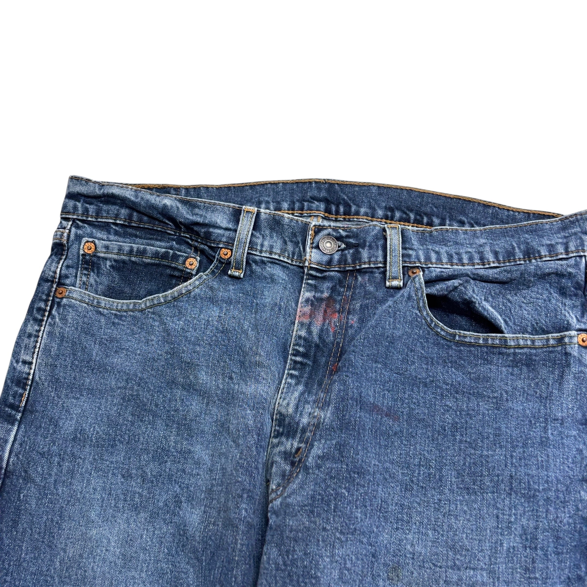 Levis 505 Jeans W36 L29 Mens Mid Blue Regular Straight Fit Denim (F)