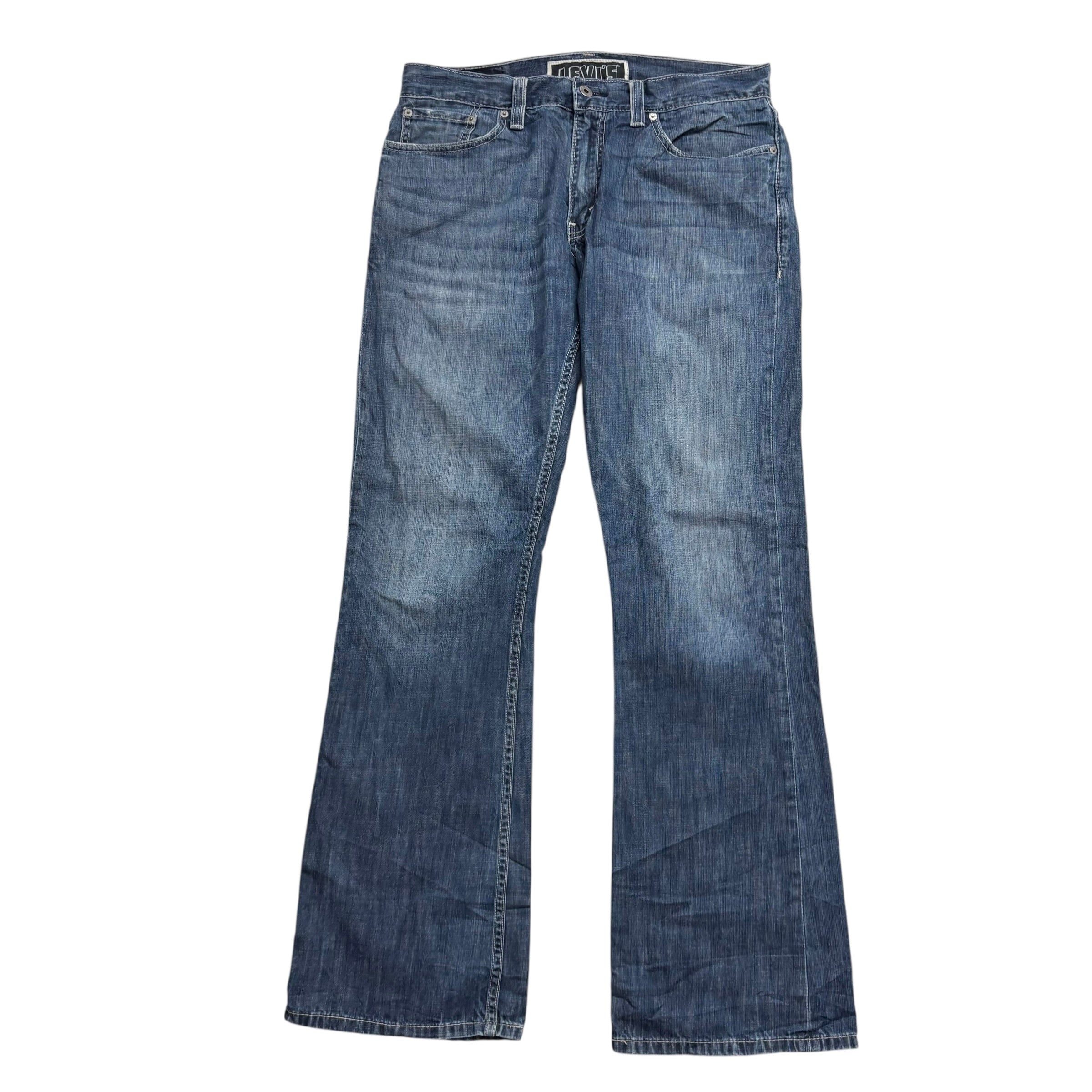 Levis 527 Jeans W34 L34 Mens Mid Blue Low Bootcut Y2K Vintage Denim