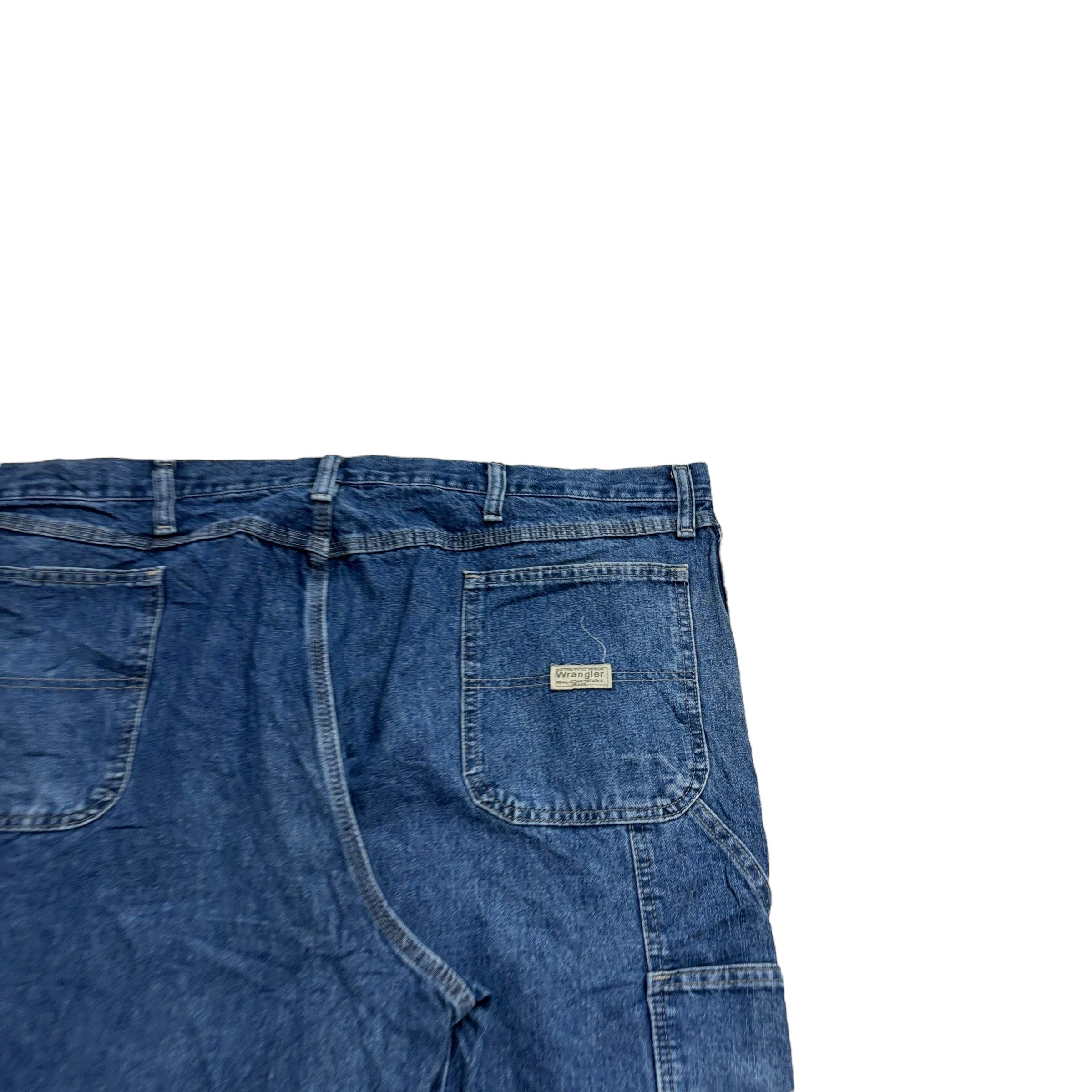 Wrangler Carpenter Jeans W46 L30 Mens Mid Blue Relaxed Straight Fit Denim