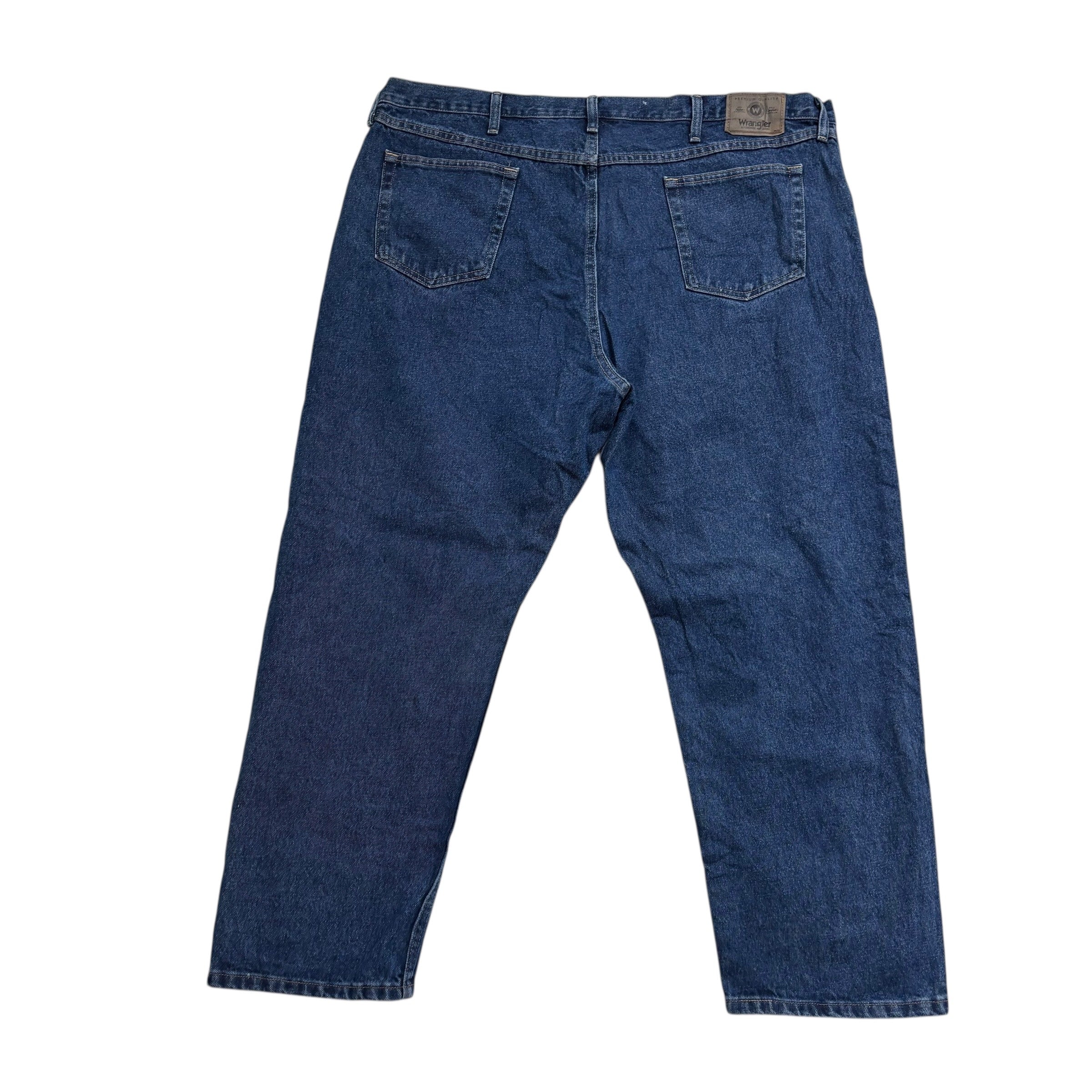 Wrangler Jeans W46 L29 Mens Dark Blue Relaxed Straight Fit Denim (E)