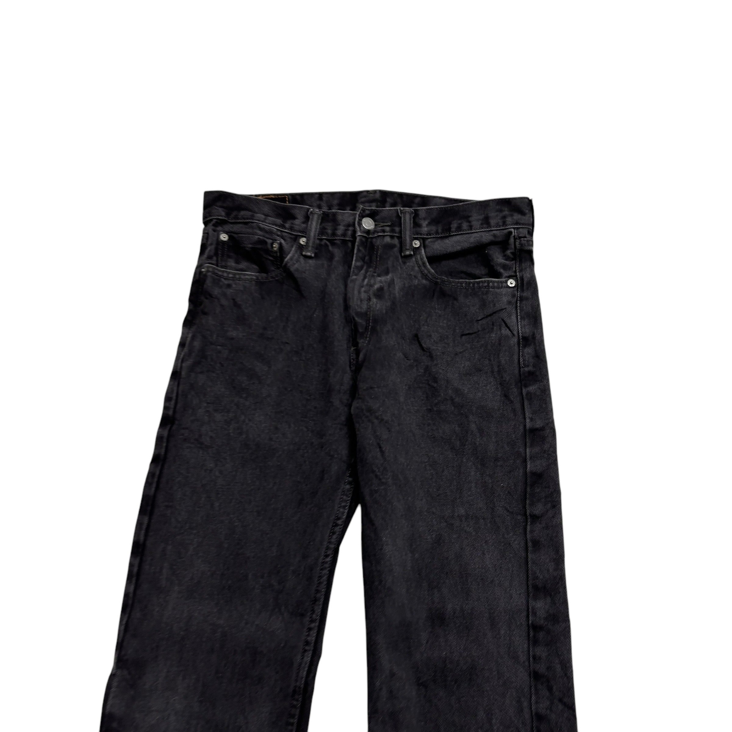 Levis 505 Jeans W32 L30 Mens Black Regular Straight Fit Denim (E)