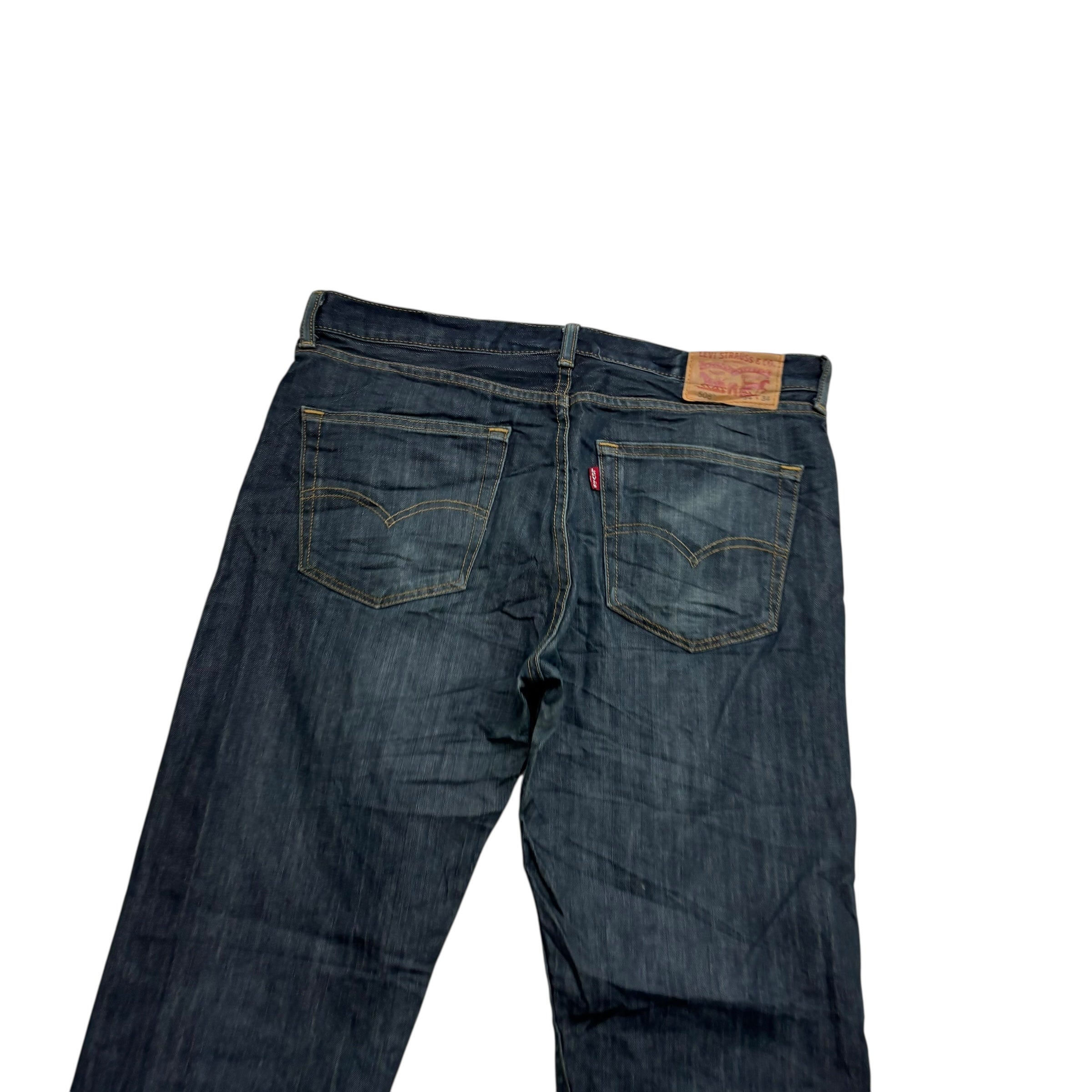 Levis 508 Jeans W34 L34 Mens Dark Blue Regular Tapered Fit Denim (F)