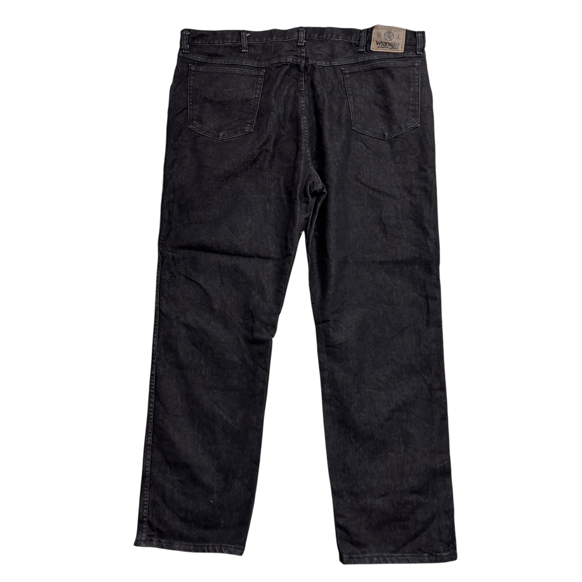 Wrangler Jeans W44 L30 Mens Black Regular Straight Fit Vintage Denim (E)
