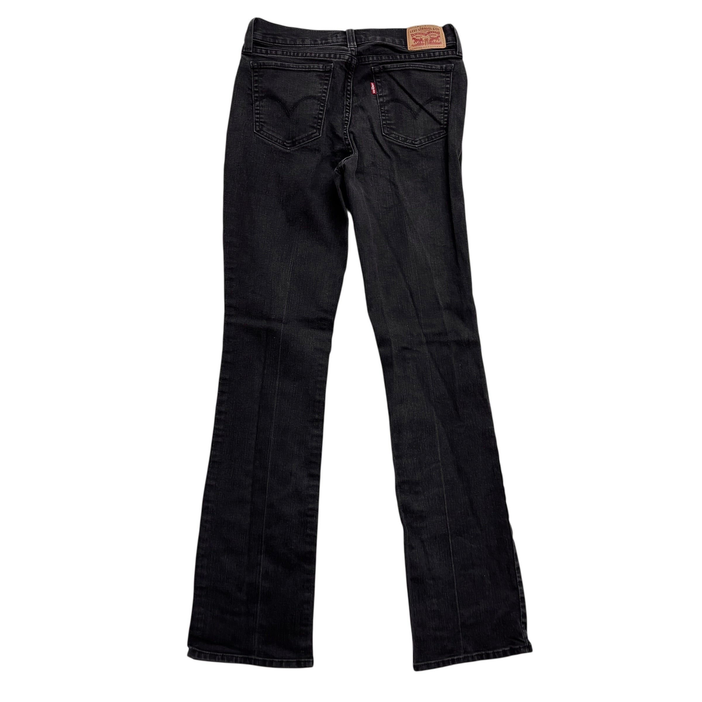 Levis 415 Jeans W27 L34 Womens Relaxed Bootcut Fit Black Stretch Denim