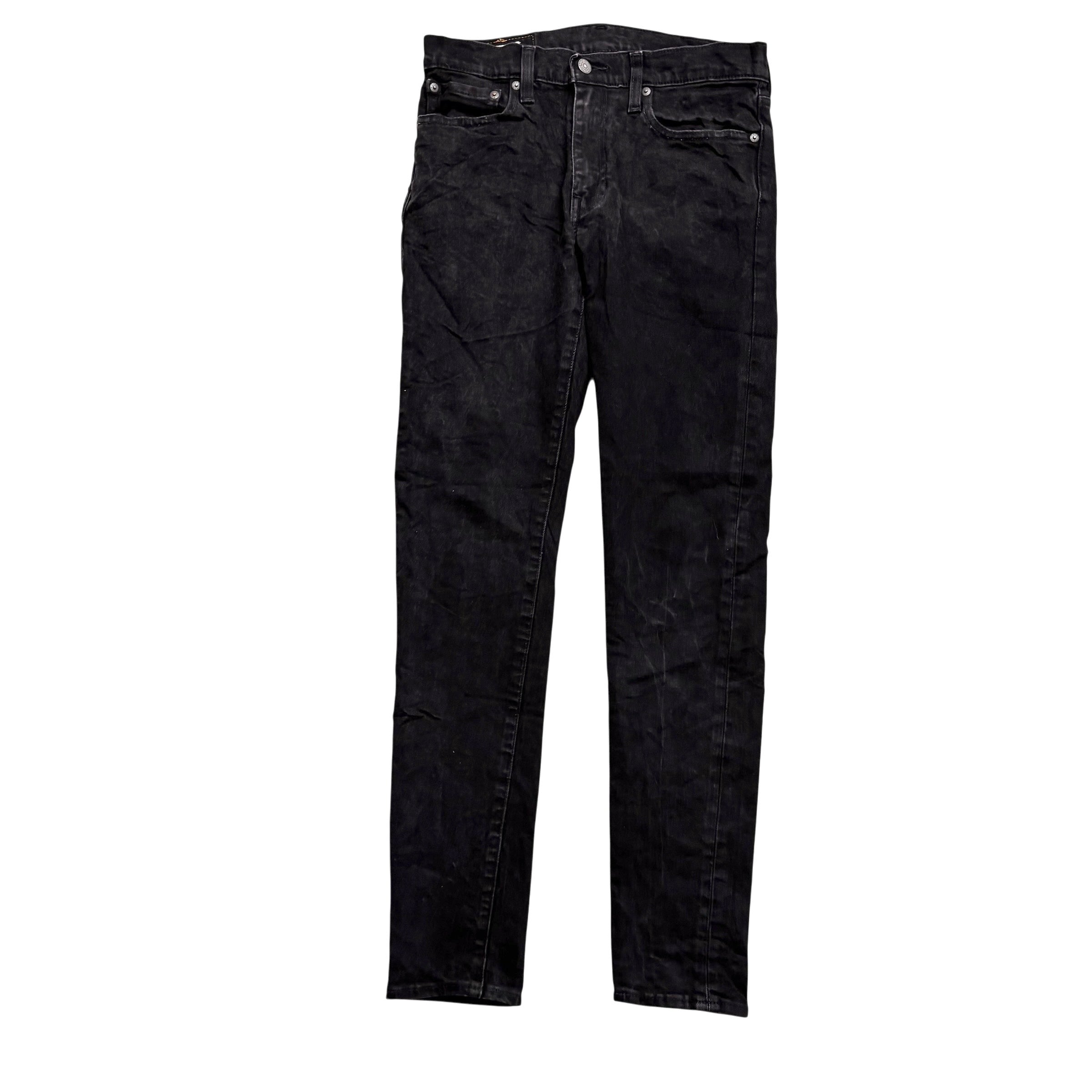 Levis Skinny Taper Jeans W30 L31 Mens Black Stretch Premium Denim (E)