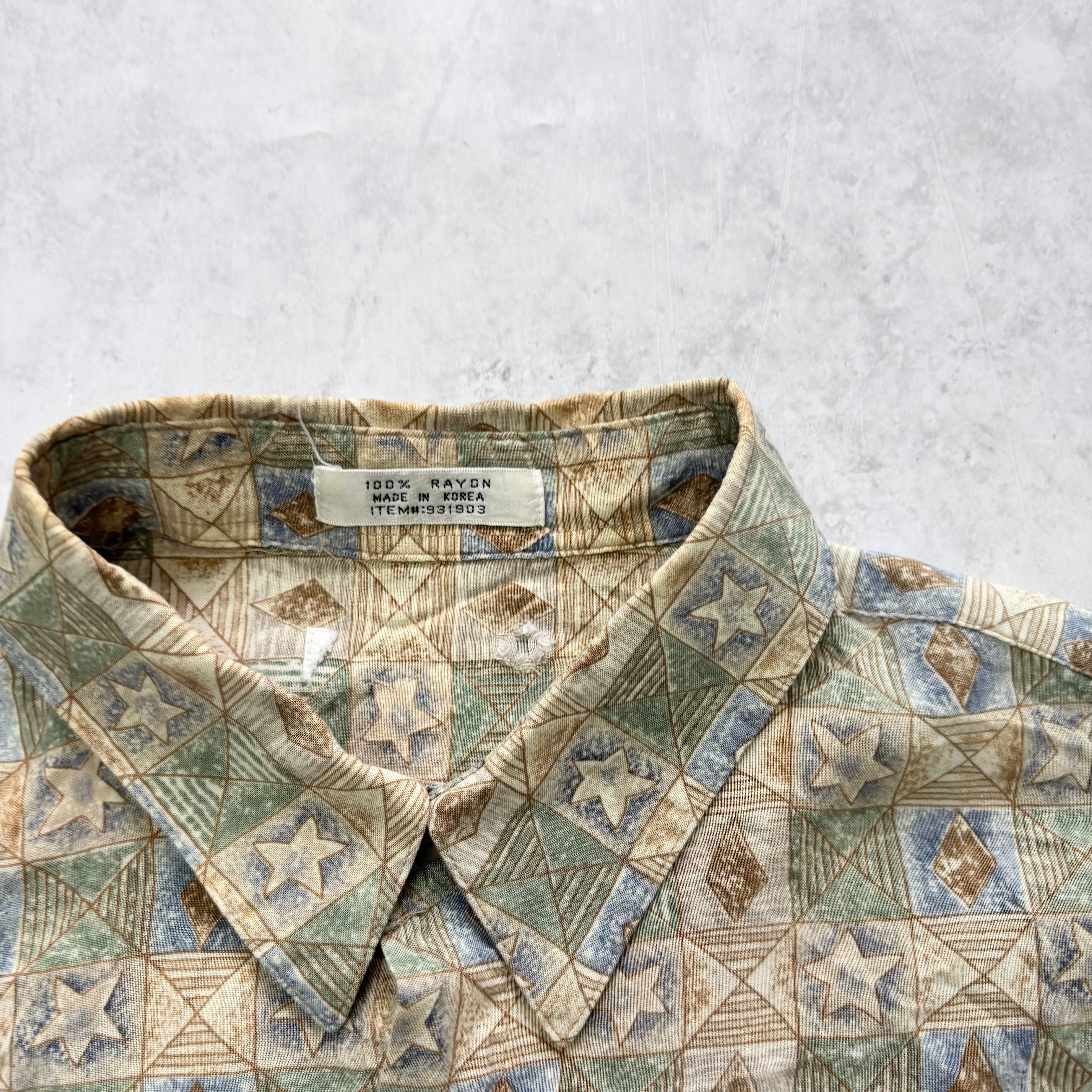 Vintage Hawaiian Shirt Mens Large Floral Aloha Short Sleeve Rayon (E)