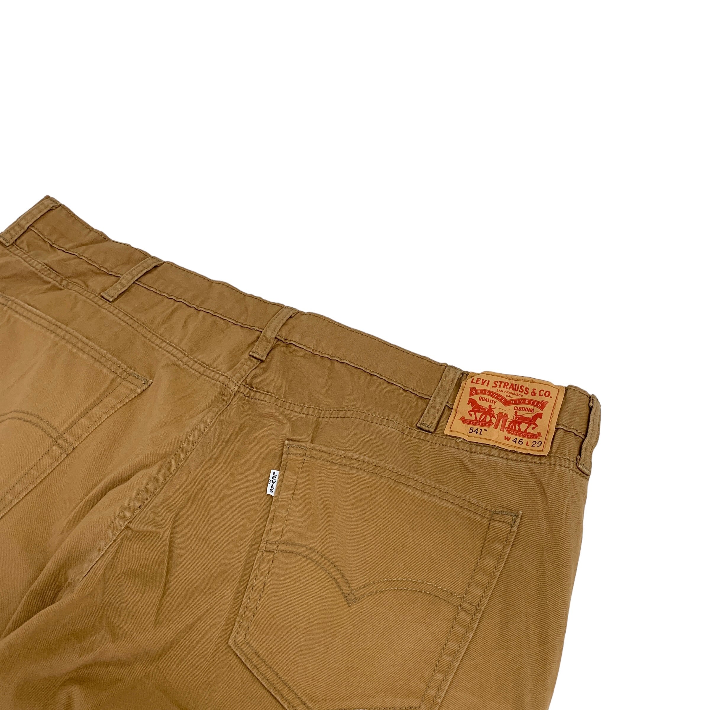 Levis 541 Trousers W46 L27 Mens Golden Brown Athletic Taper Fit Stretch Cotton