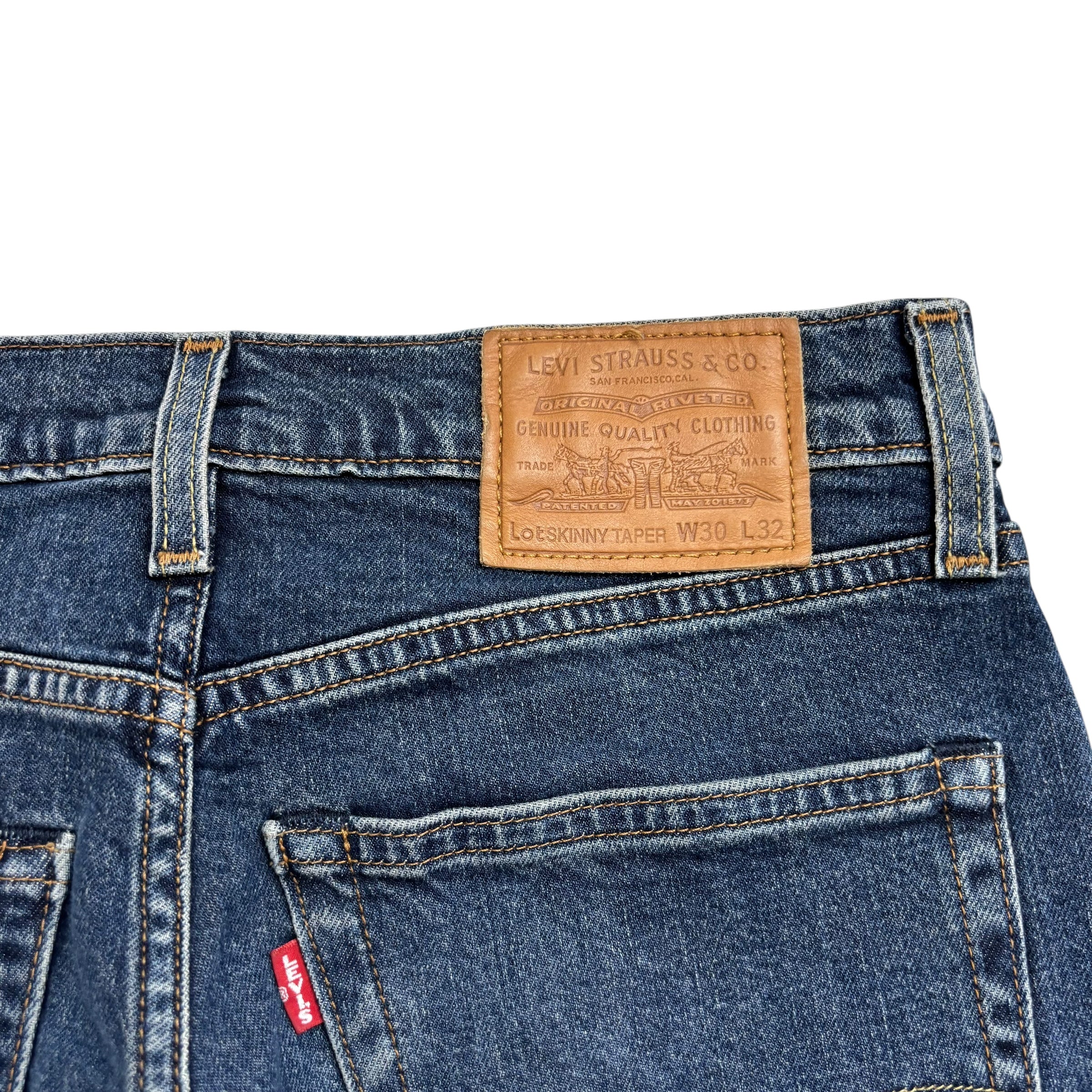 Levis Jeans W30 L32 Mens Mid Blue Skinny Tapered Fit Stretch Premium Denim (E)