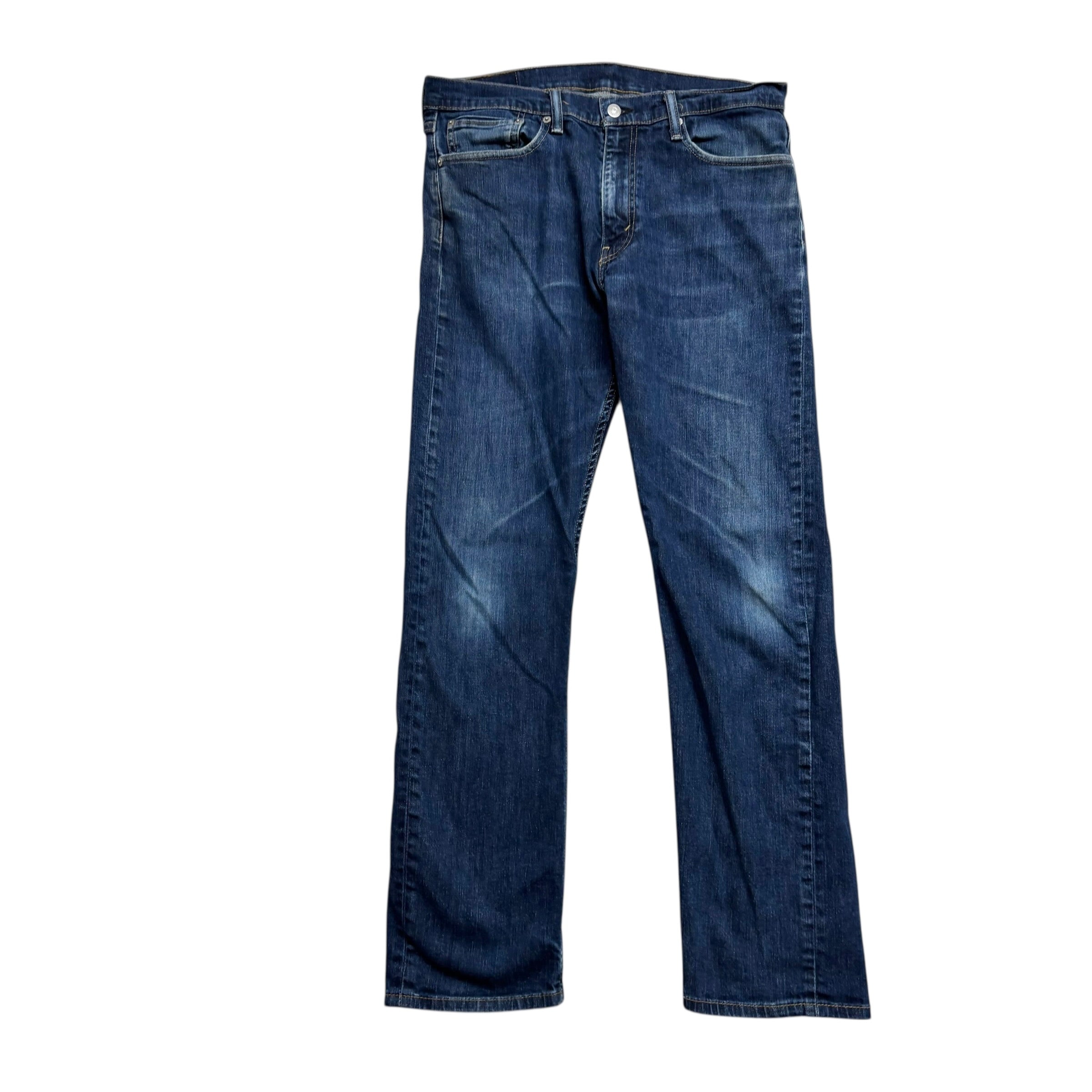 Levis 513 Jeans W34 L31 Mens Dark Blue Slim Straight Fit Stretch Denim
