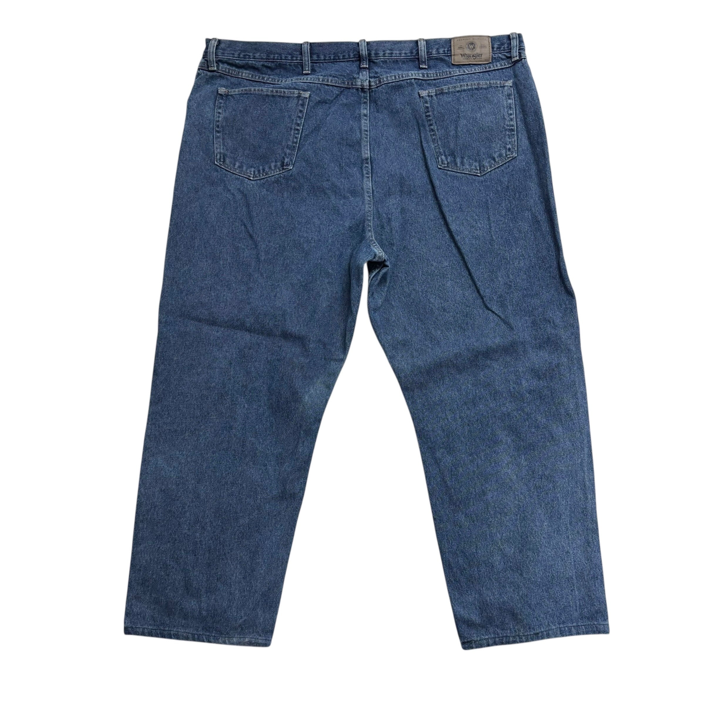Wrangler Jeans W48 L28 Mens Mid Blue Relaxed Straight Fit Denim