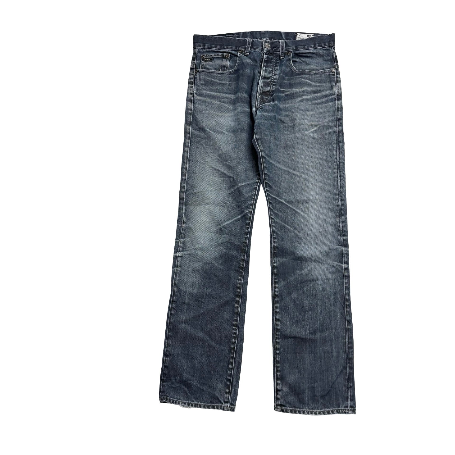 G Star Raw 3301 Straight Jeans W31 L32 Mens Dark Blue Regular Fit Denim