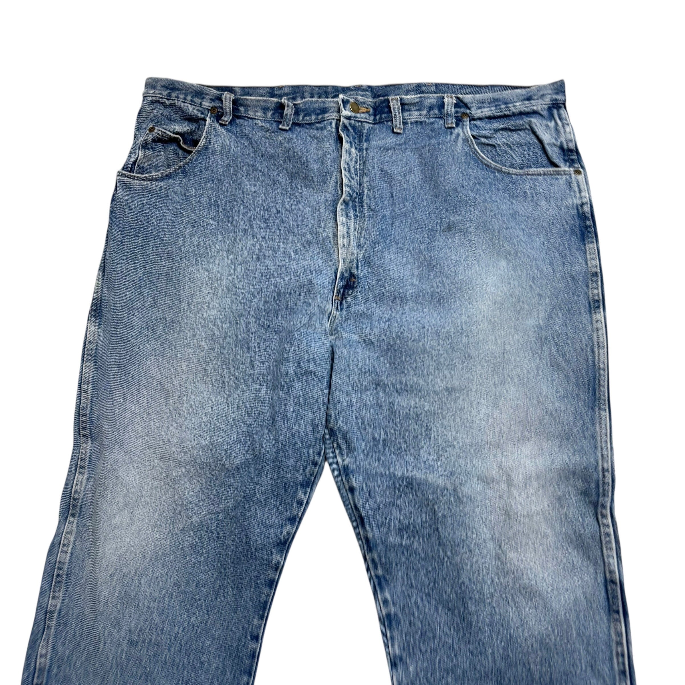 Wrangler Jeans W48 L30 Mens Light Blue Regular Straight Fit Vintage Denim