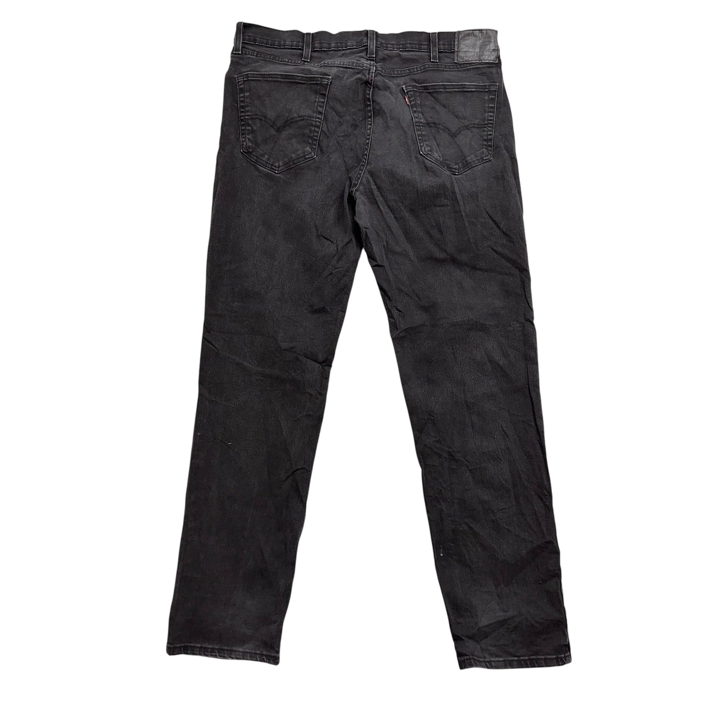 Levis 541 Jeans W38 L34 Mens Black Athletic Tapered Fit Stretch Denim