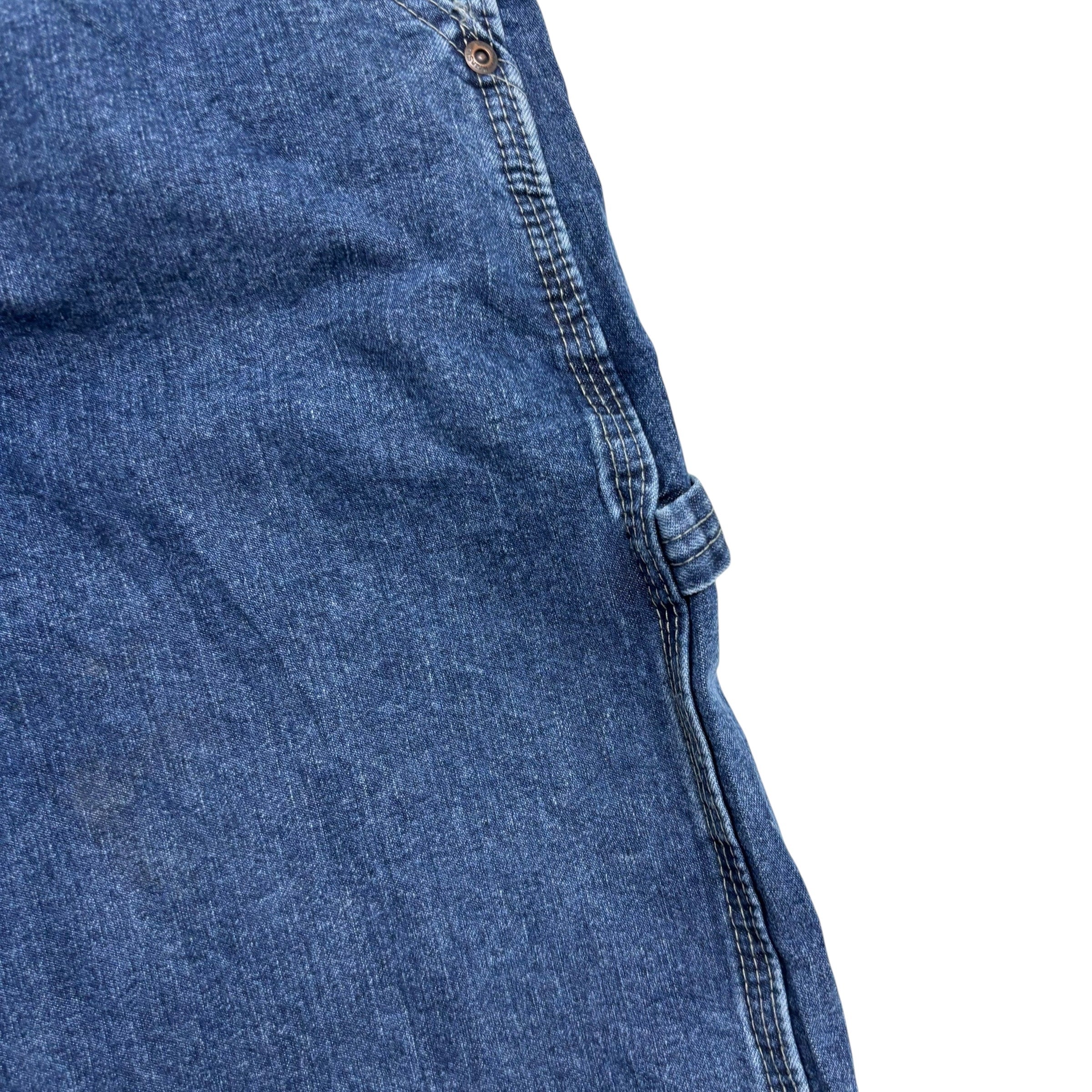 Wrangler Carpenter Jeans W44 L32 Mens Mid Blue Relaxed Straight Fit Denim (E)