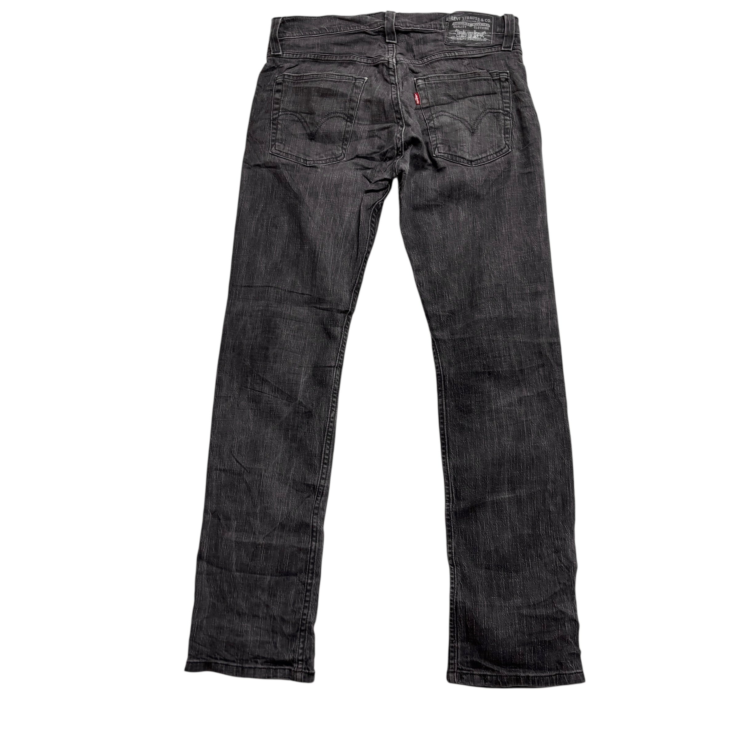 Levis 514 Jeans W31 L32 Mens Black Slim Straight Fit Stretch Vintage Denim