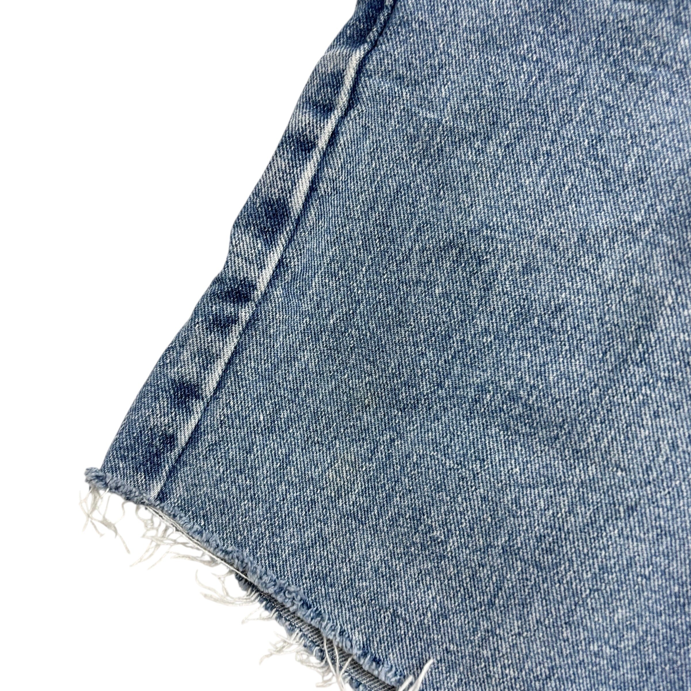 Wrangler Denim Shorts W36 Mens Mid Blue Cut Off 7in Regular Fit Vintage