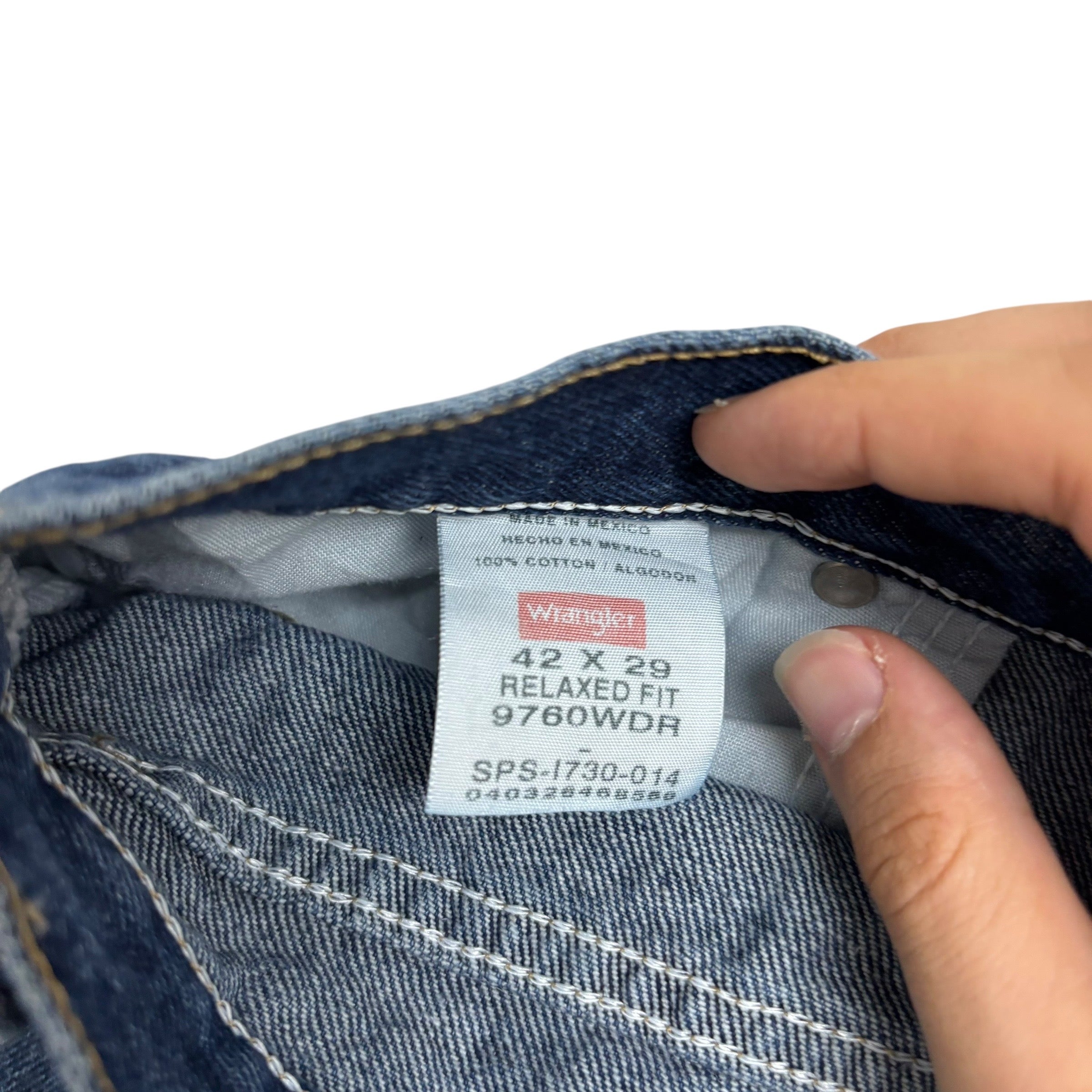 Wrangler Jeans W42 L29 Mens Mid Blue Relaxed Straight Fit Denim