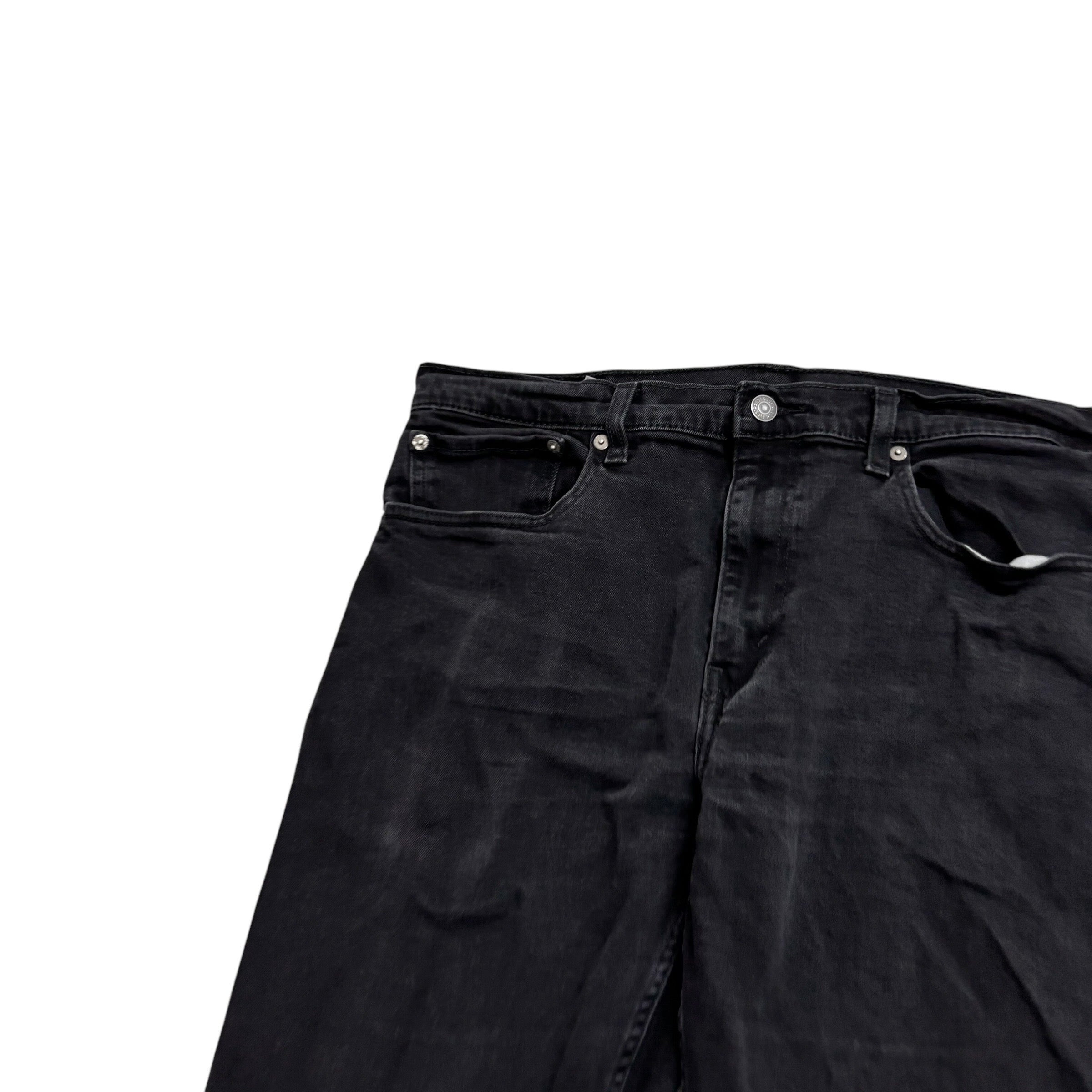 Levis 502 Jeans W36 L31 Mens Black Regular Tapered Fit Stretch Denim