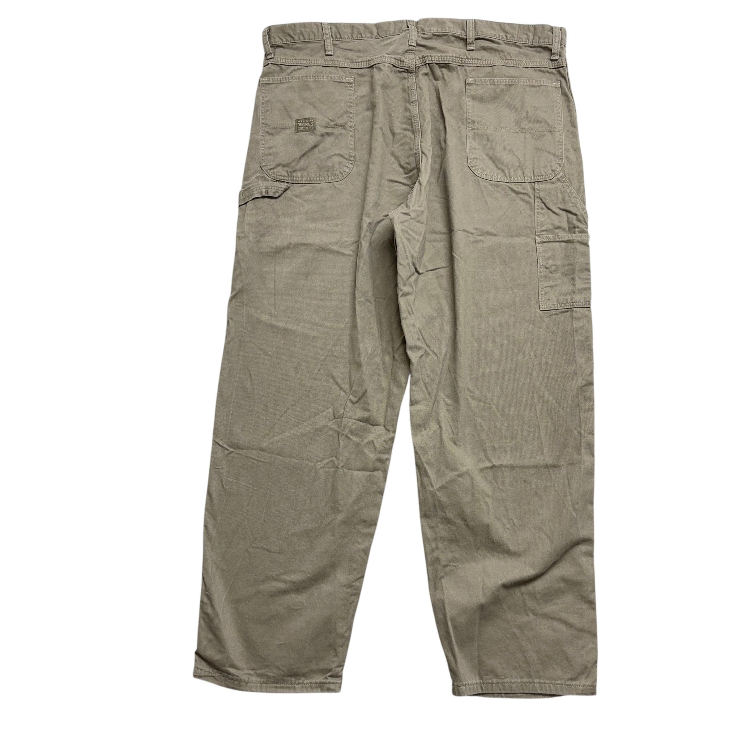 Wrangler Carpenter Trousers W42 L32 Mens Beige Relaxed Baggy Fit Pants (E)