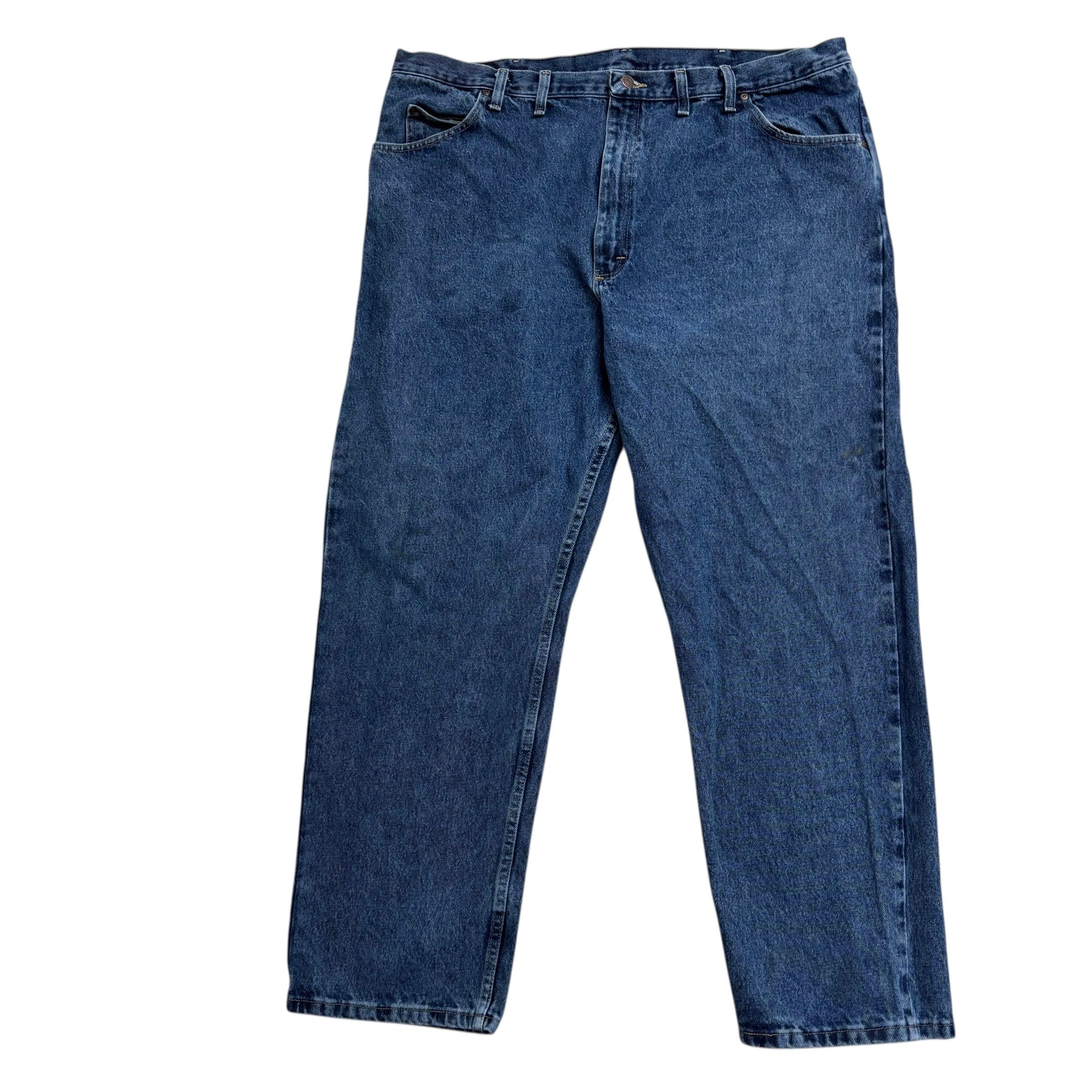 Wrangler Jeans W46 L32 Mens Mid Blue Regular Straight Fit Denim (F)