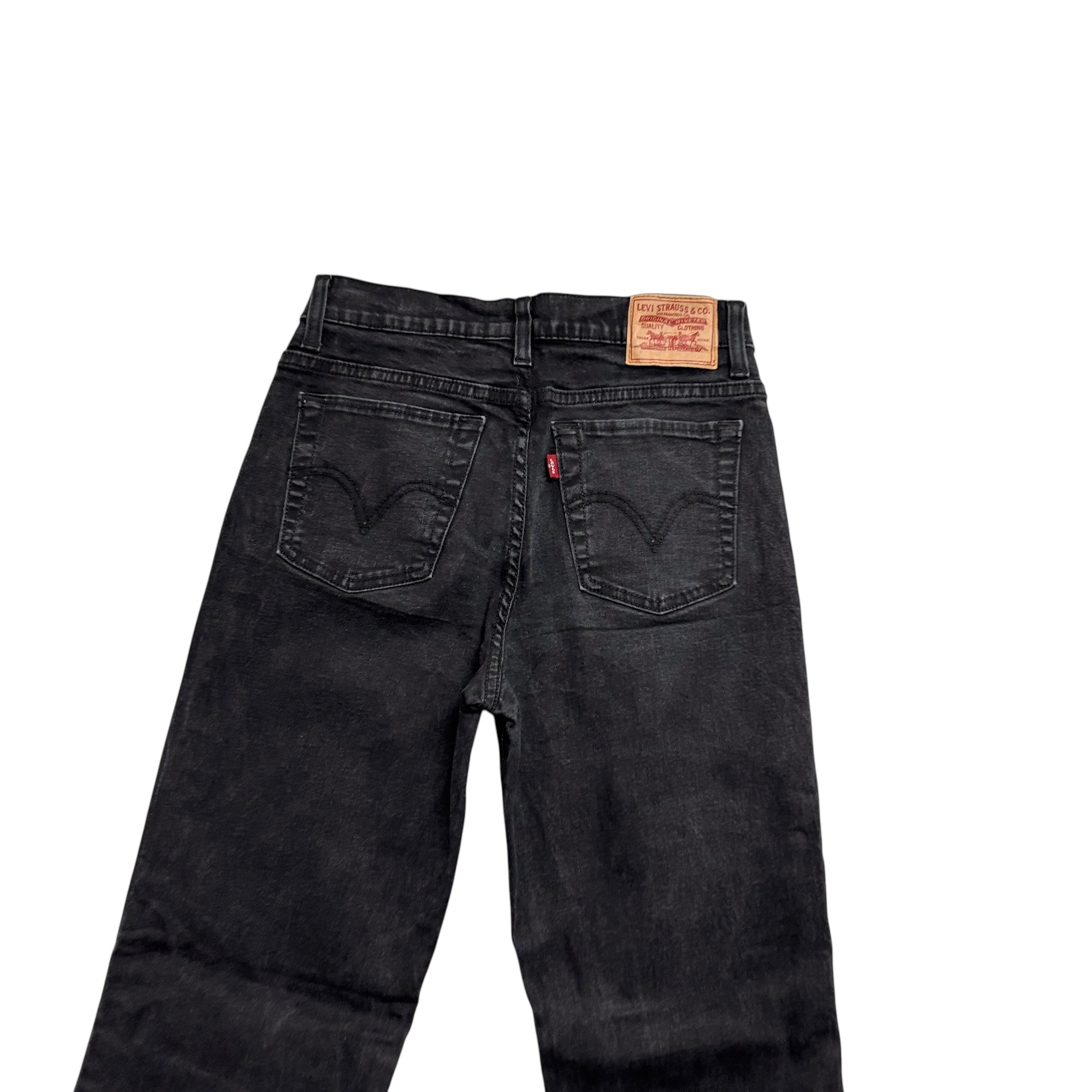 Levis 512 Jeans W27 L30 Womens Slim Bootcut Fit Black Stretch Denim (E)