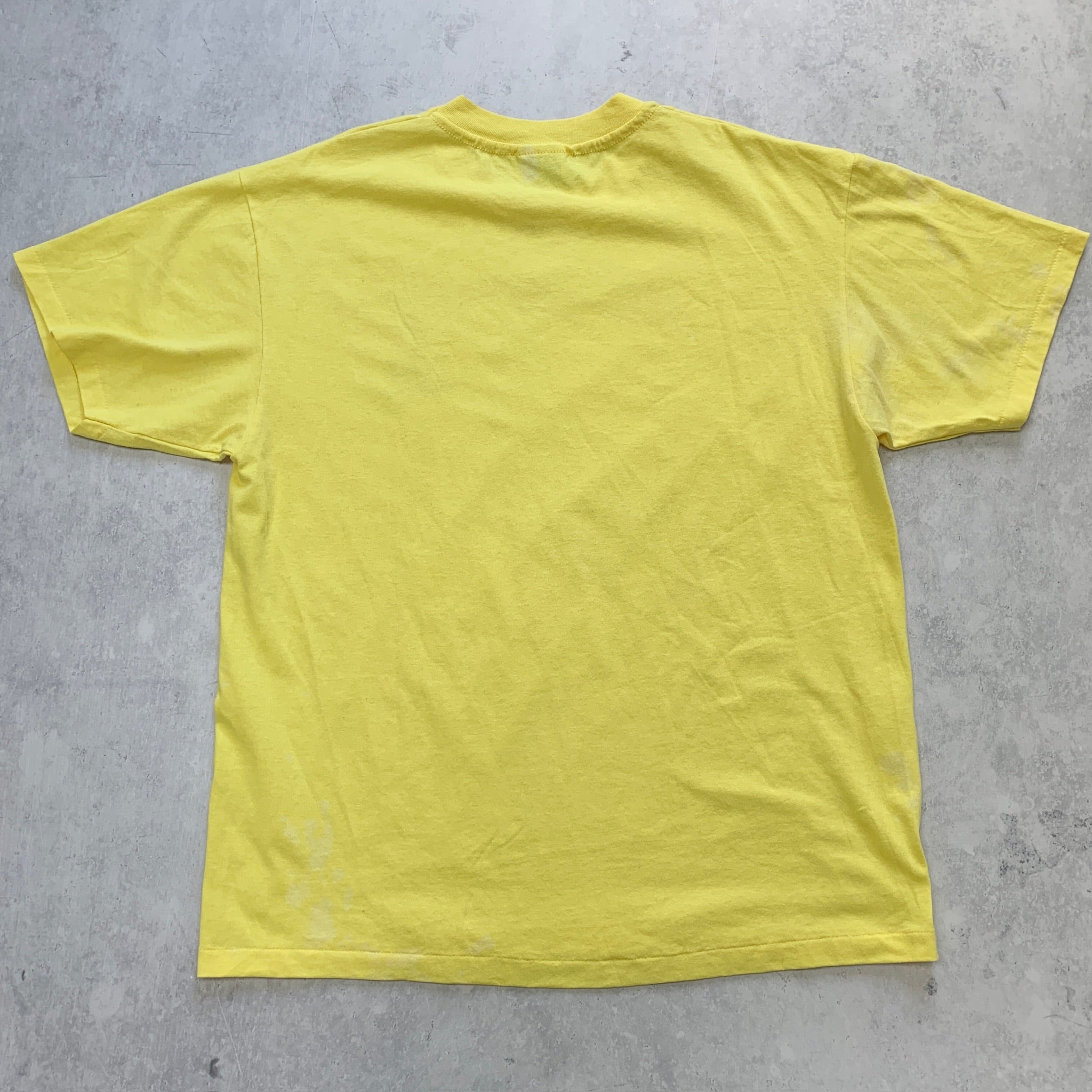 Vintage T Shirt Mens Large Yellow Single Stitch Graphic Print 90s USA