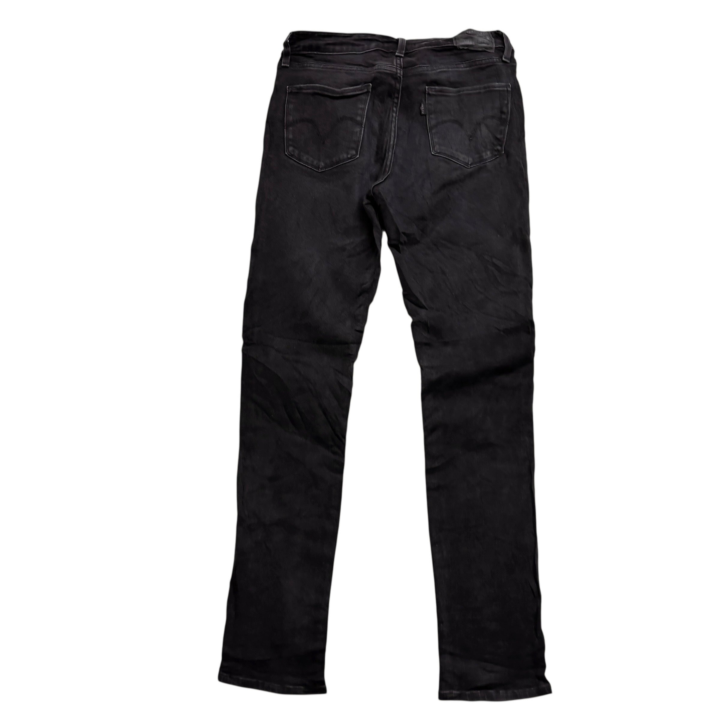Levis Jeans W28 L32 Womens Mid Rise Skinny Fit Black Stretch Denim