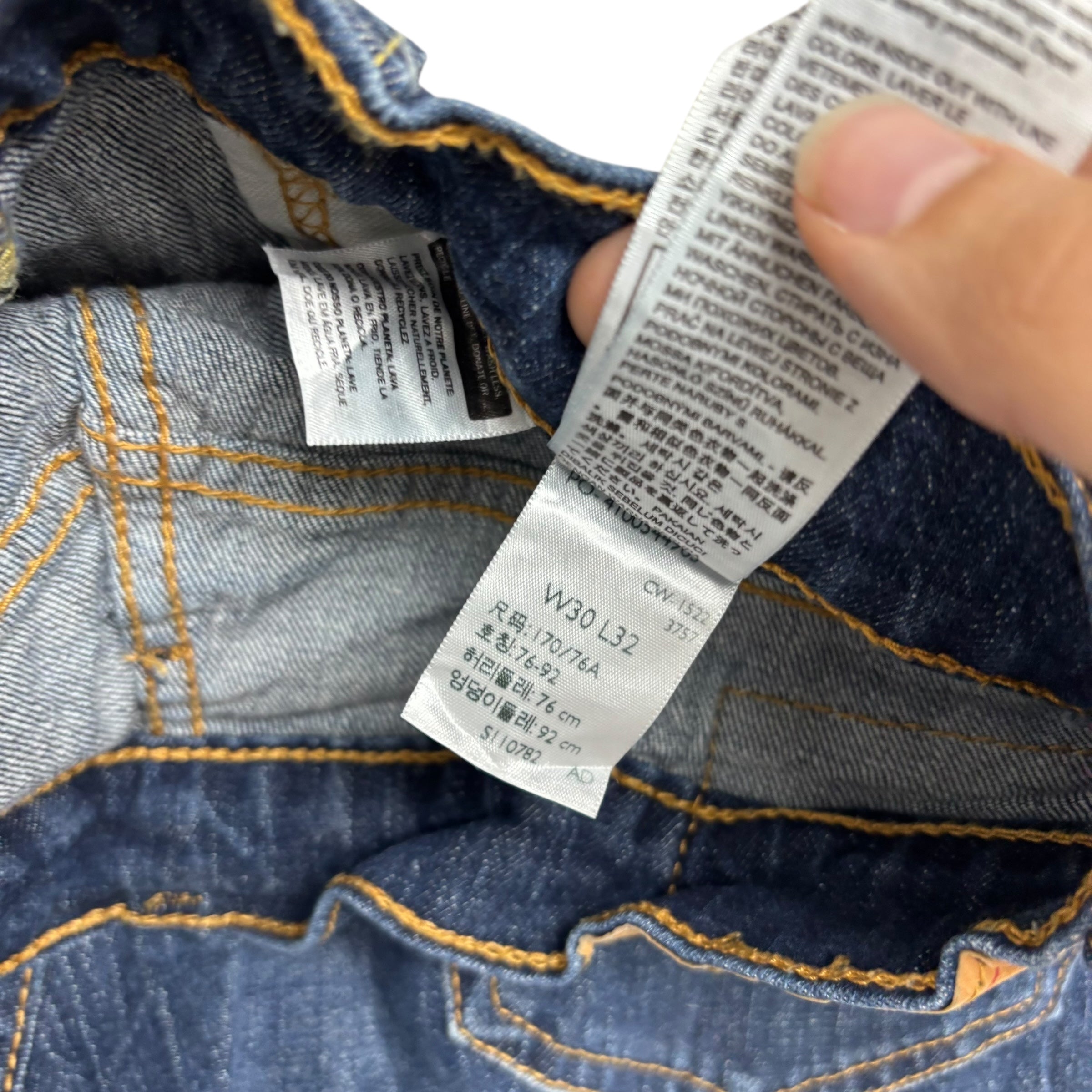 Levis 541 Jeans W30 L32 Mens Dark Blue Athletic Tapered Fit Stretch Denim (E)