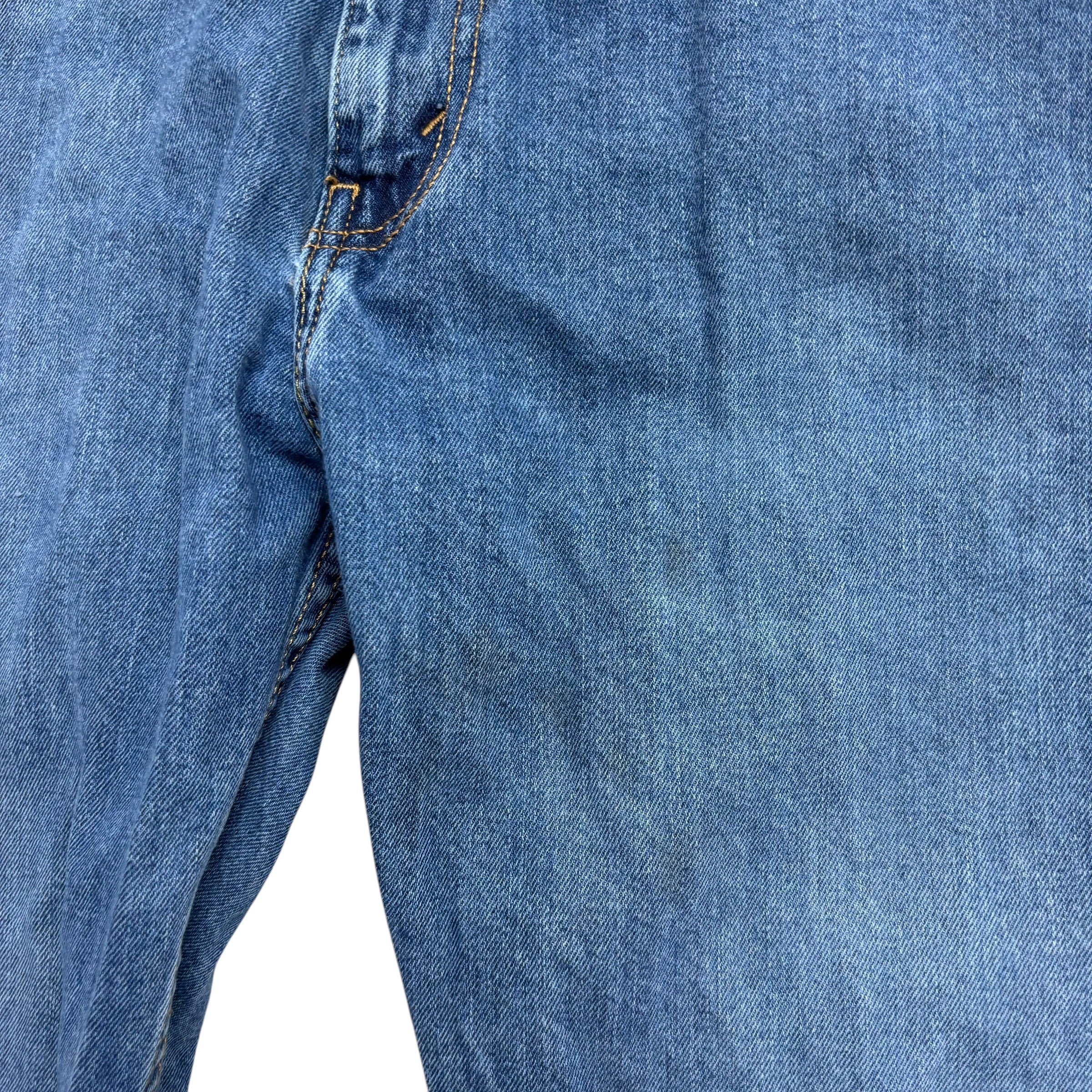 Levis 505 Jeans W36 L32 Mens Mid Blue Regular Straight Fit Stretch Denim (F)