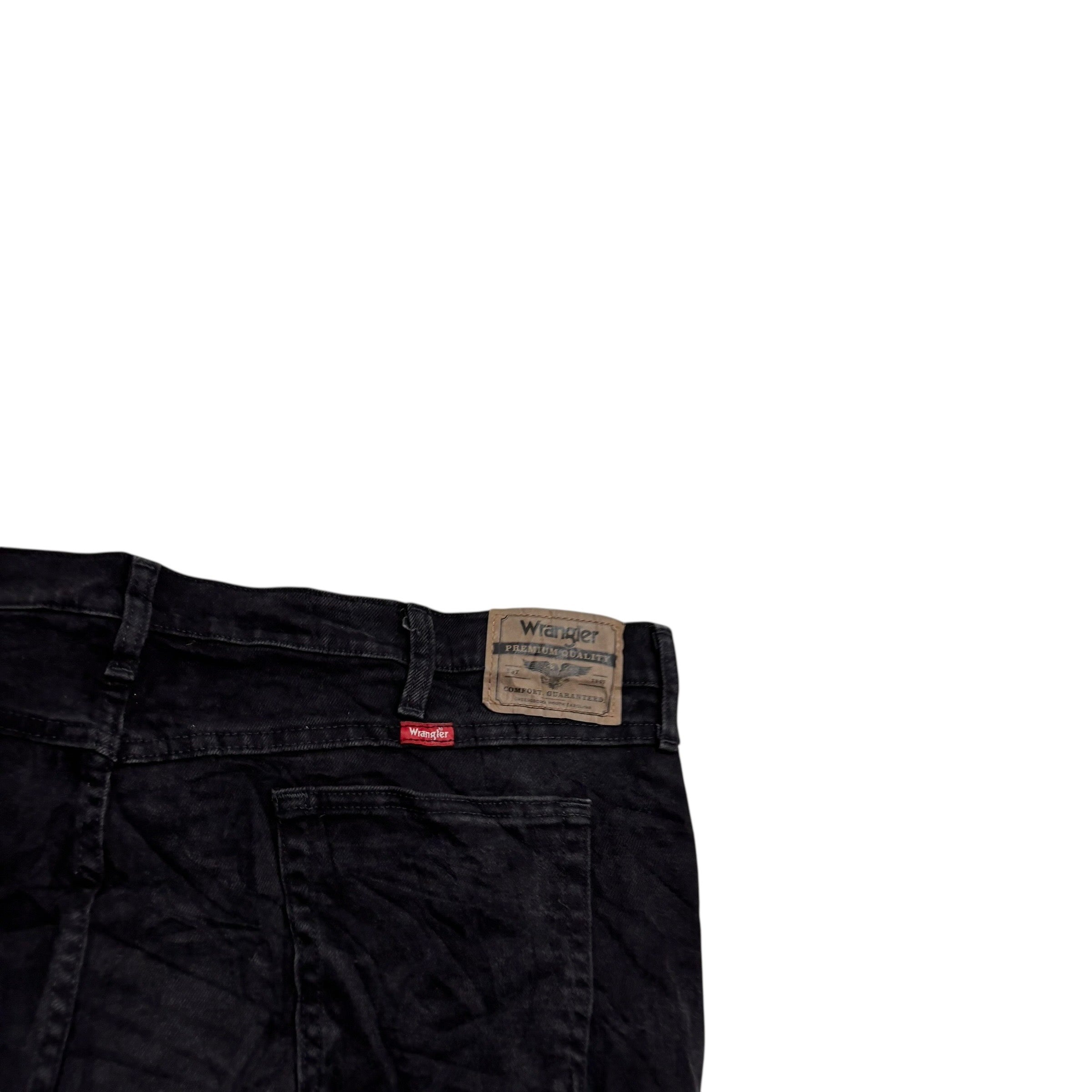 Wrangler Jeans W44 L30 Mens Black Relaxed Straight Fit Stretch Denim (E)
