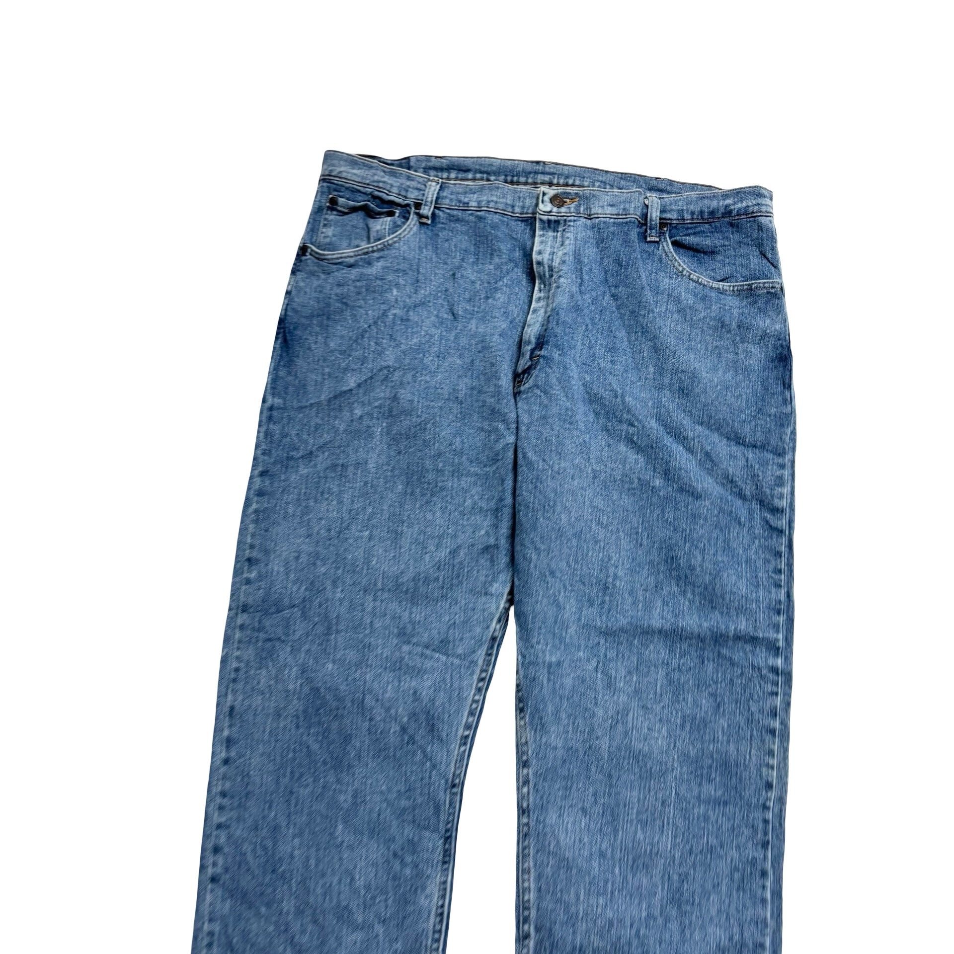 Wrangler Jeans W42 L30 Mens Light Blue Relaxed Straight Fit Stretch Denim (E)