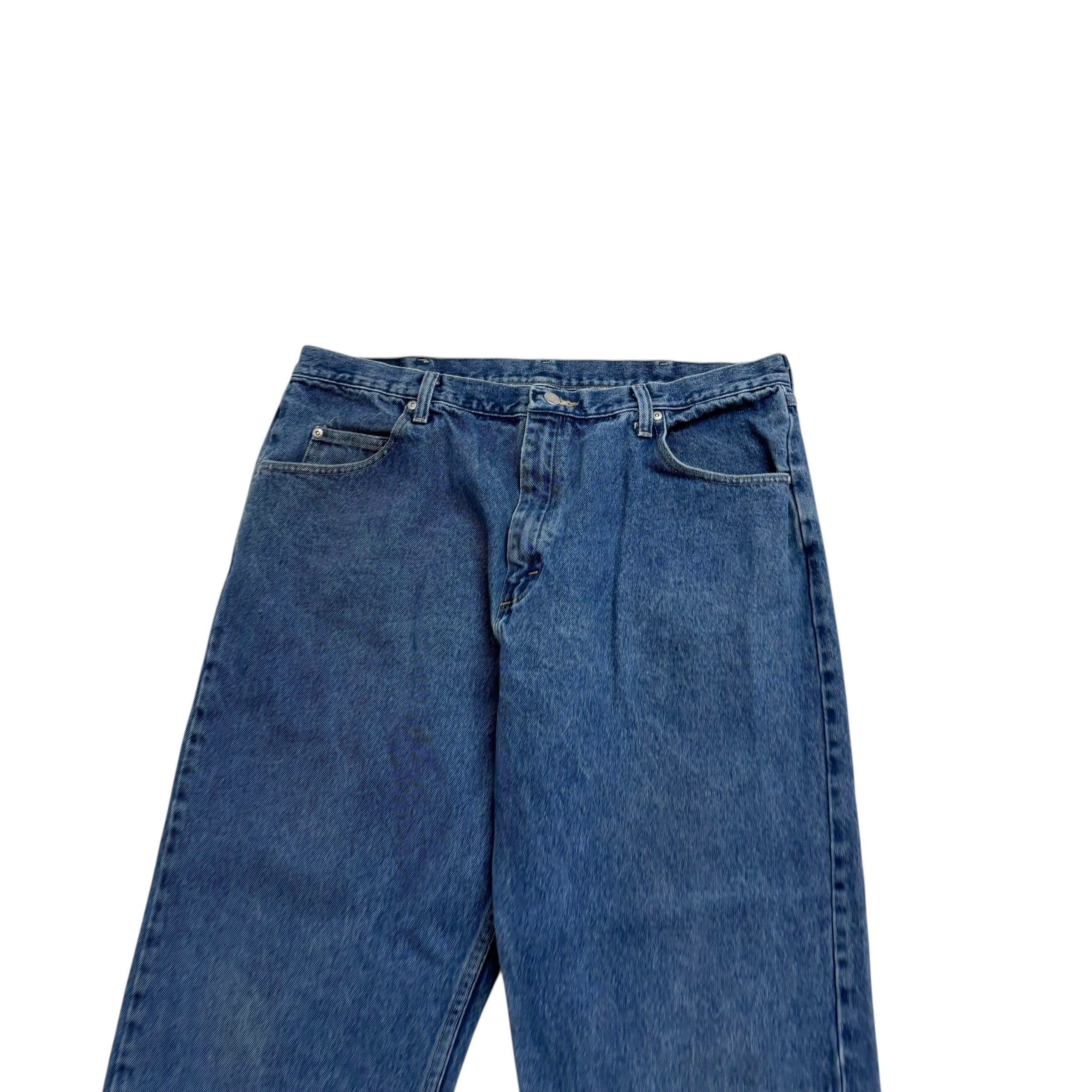 Wrangler Jeans W38 L32 Mens Mid Blue Relaxed Straight Fit Baggy Denim