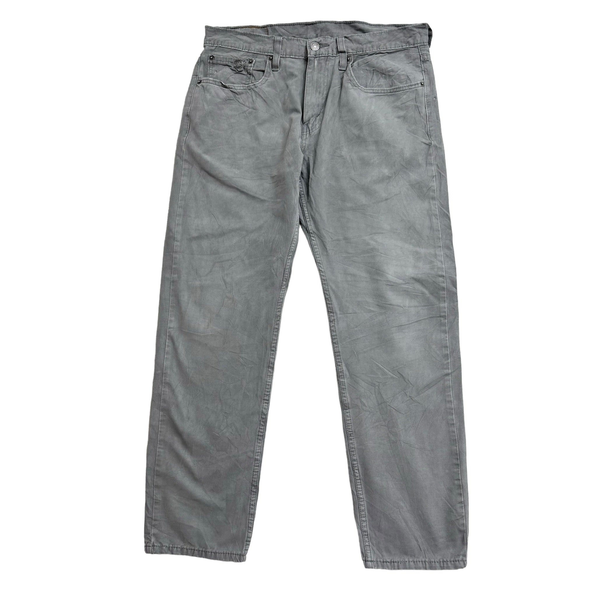 Levis 502 Trousers W32 L30 Mens Grey Regular Tapered Fit Stretch Cotton Pants