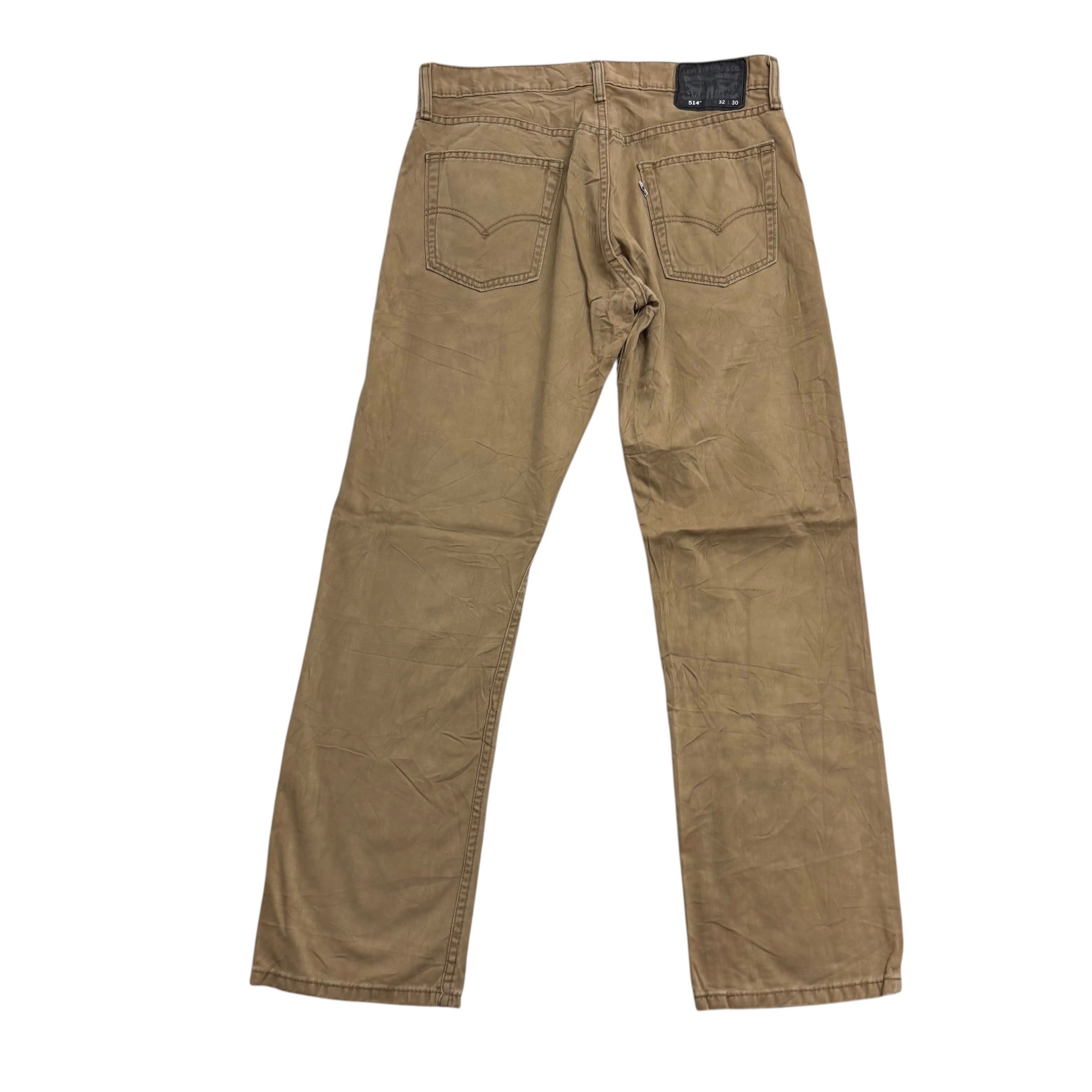 Levis 514 Trousers W32 L30 Mens Brown Regular Straight Fit Cotton Pants (E)