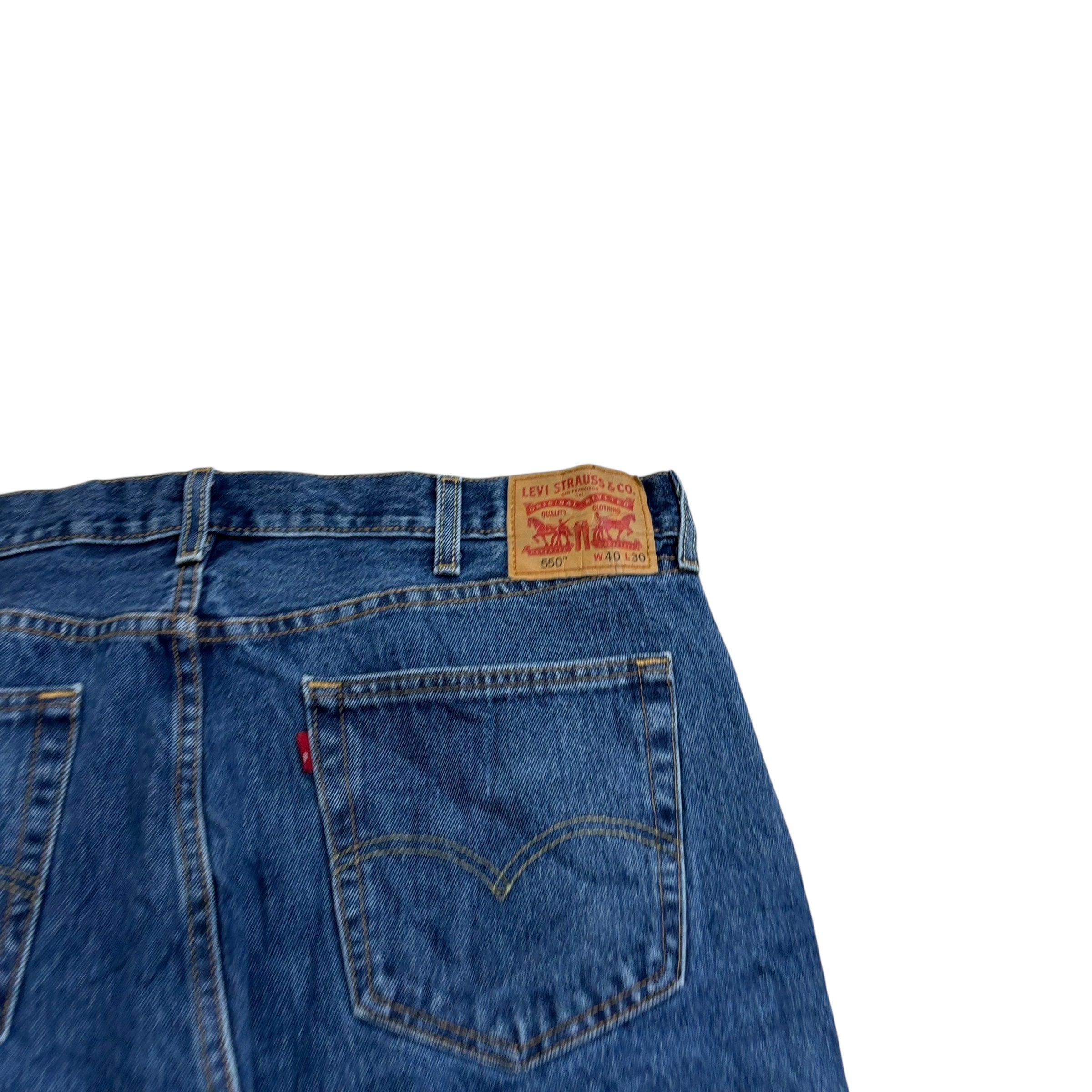 Levis 550 Jeans W40 L30 Mens Mid Blue Baggy Relaxed Straight Fit Denim