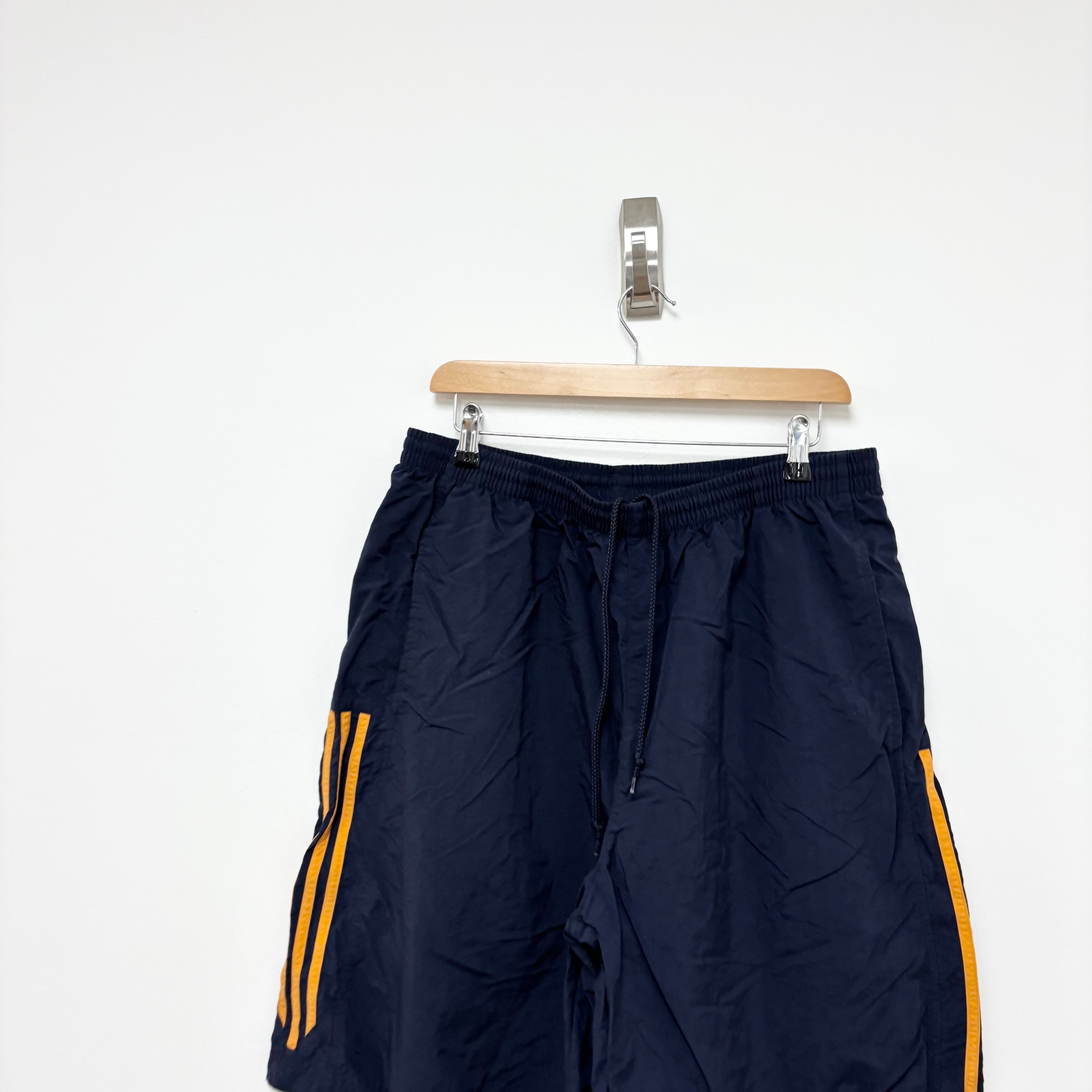 Adidas Shorts Mens XL Navy Blue Sports Running Gym Athletic Pockets (E)