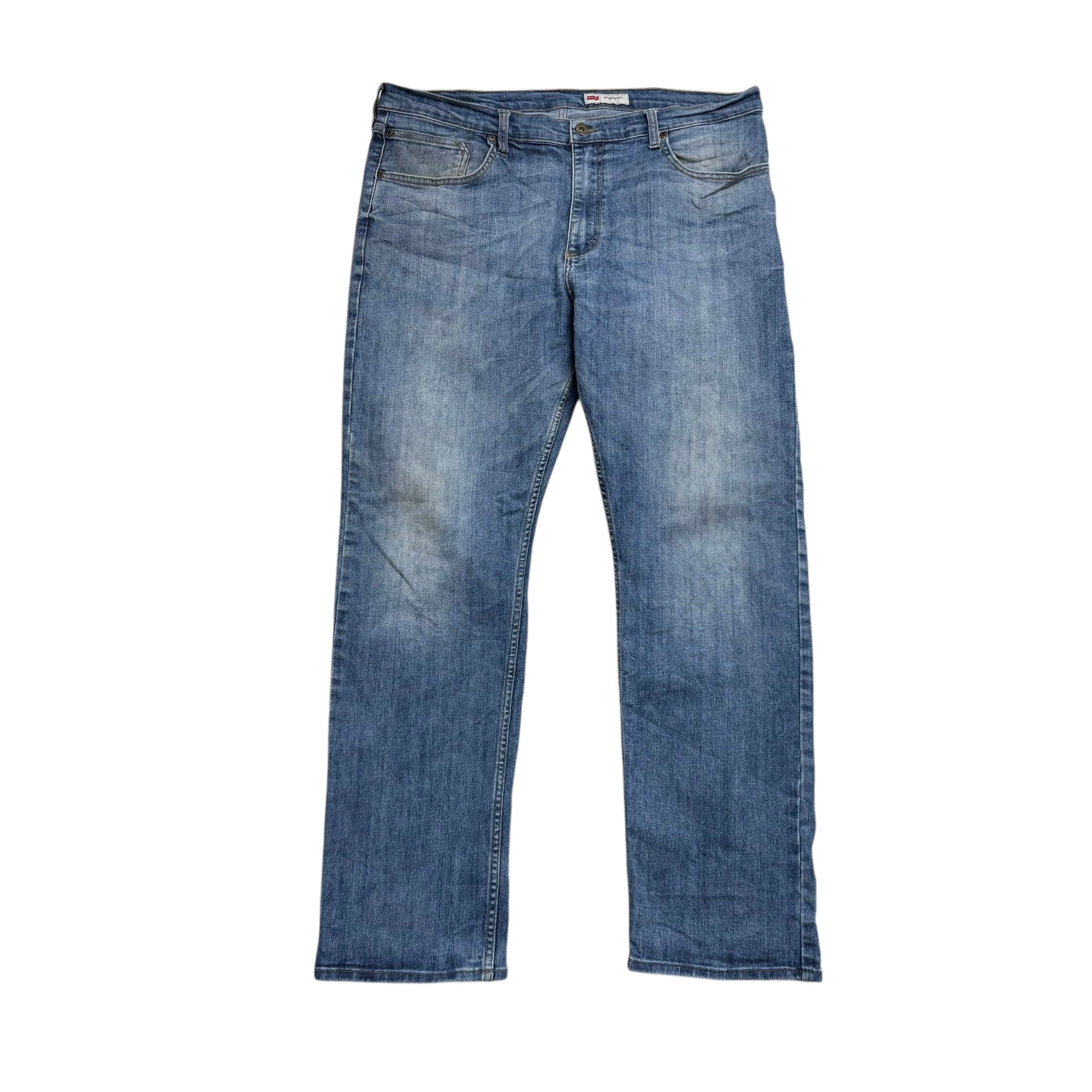 Wrangler Jeans W40 L32 Mens Mid Blue Regular Straight Fit Denim (F)